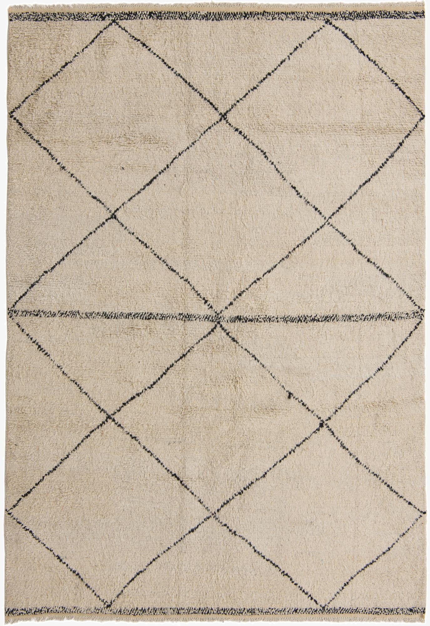  6' 3 x 9' 4  Hand Knotted Moroccan Wool Rug