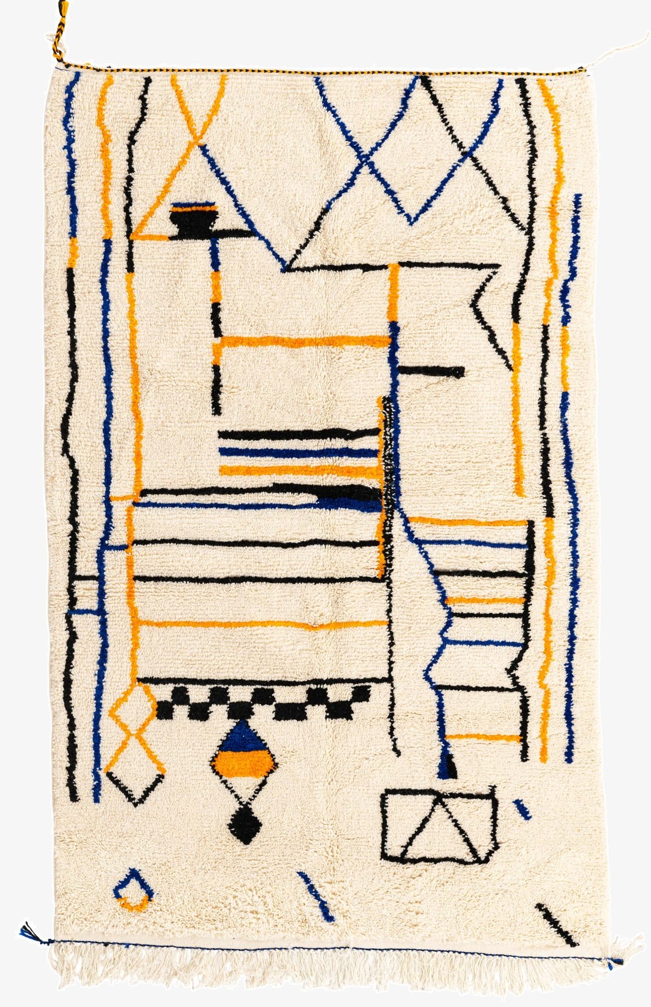  4' 10 x 7' 9  Hand Knotted Moroccan Wool Rug