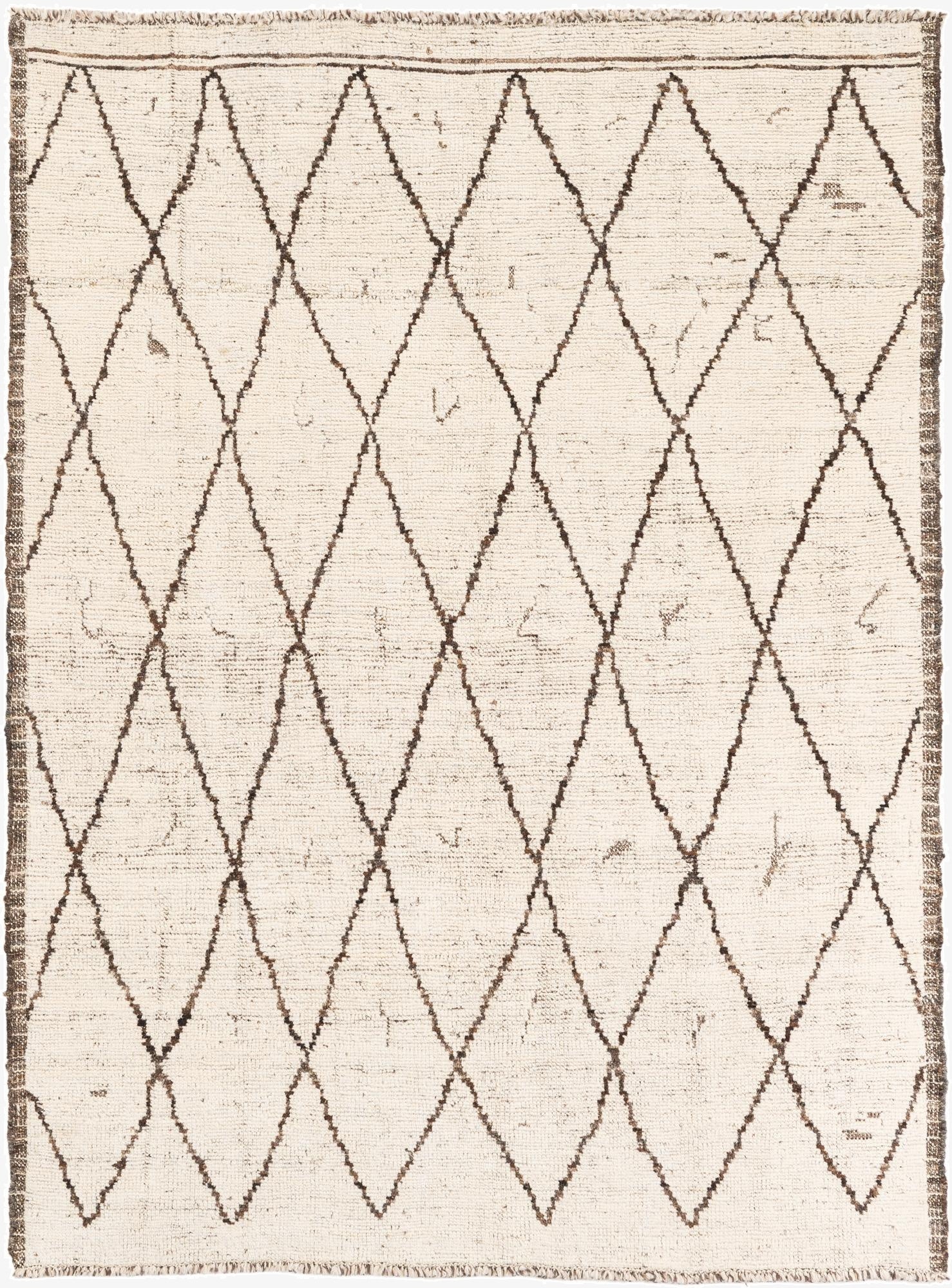 5' 4 x 7' 2  Hand Knotted Moroccan Wool Rug