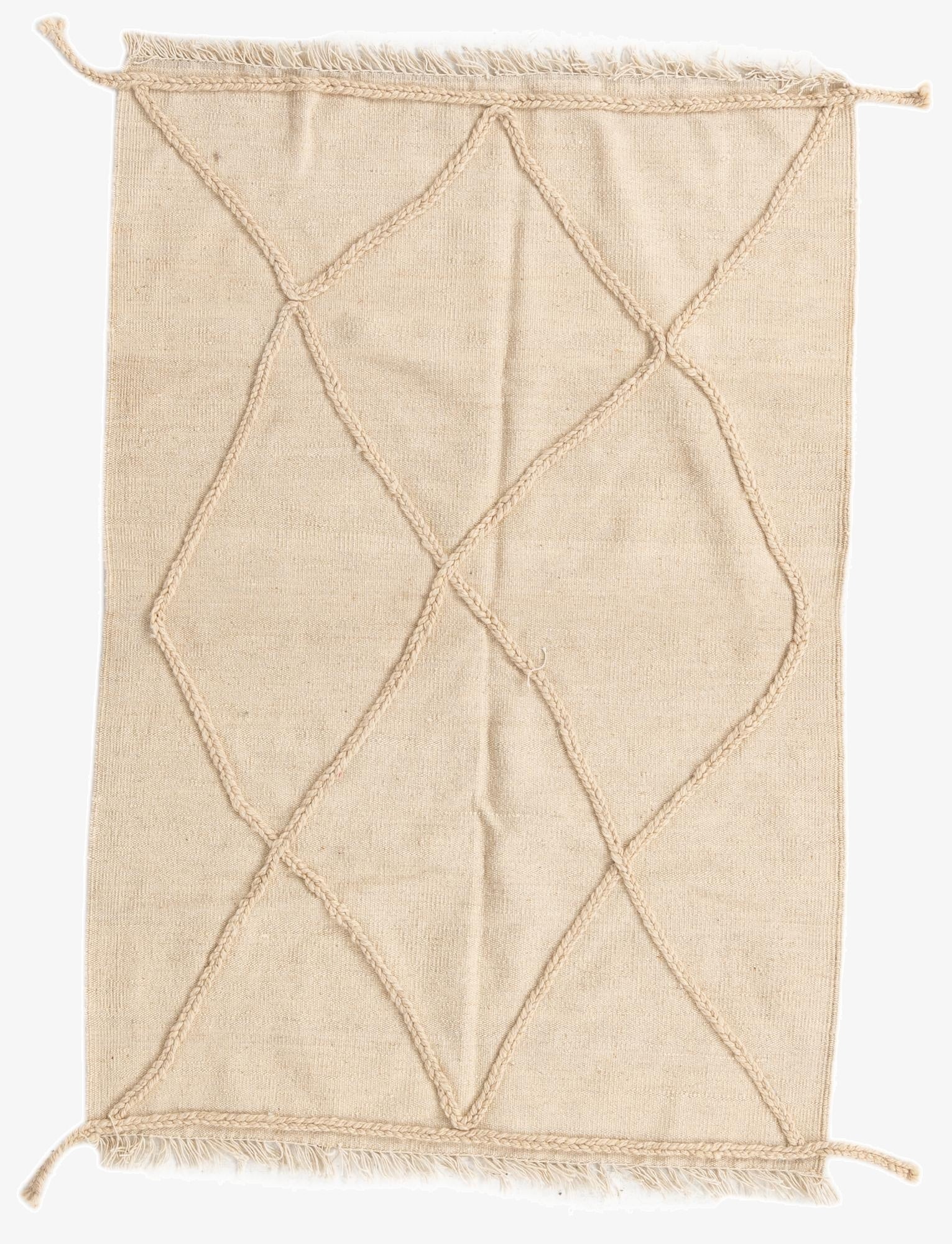  3' 5 x 4' 11  Hand Knotted Moroccan Wool Rug