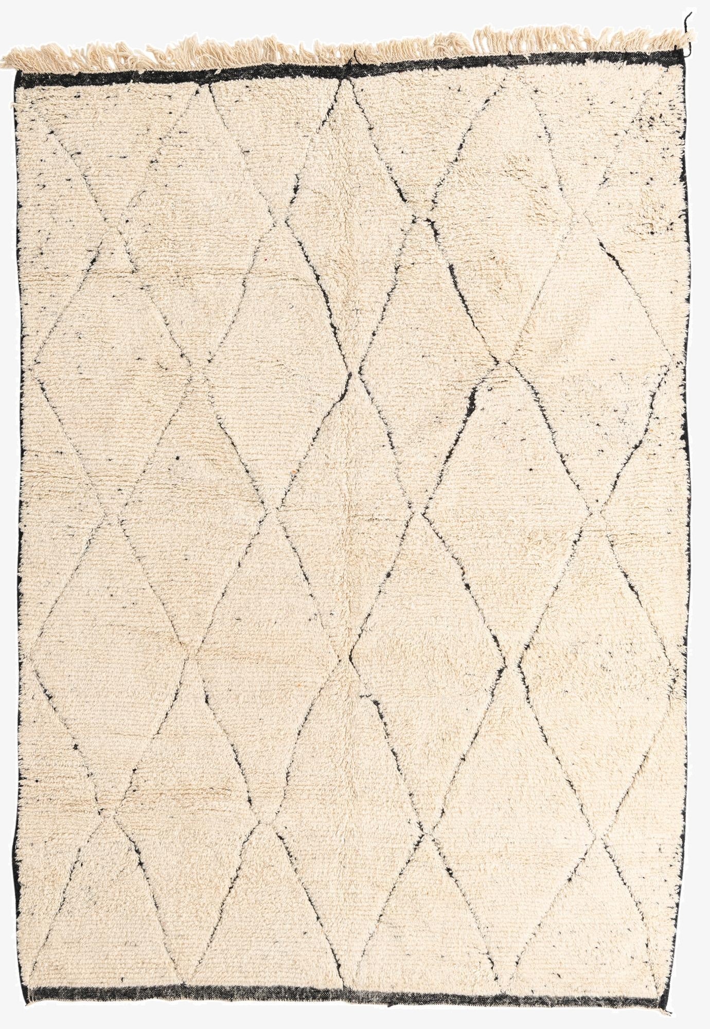  6' 8 x 9' 5  Hand Knotted Moroccan Wool Rug