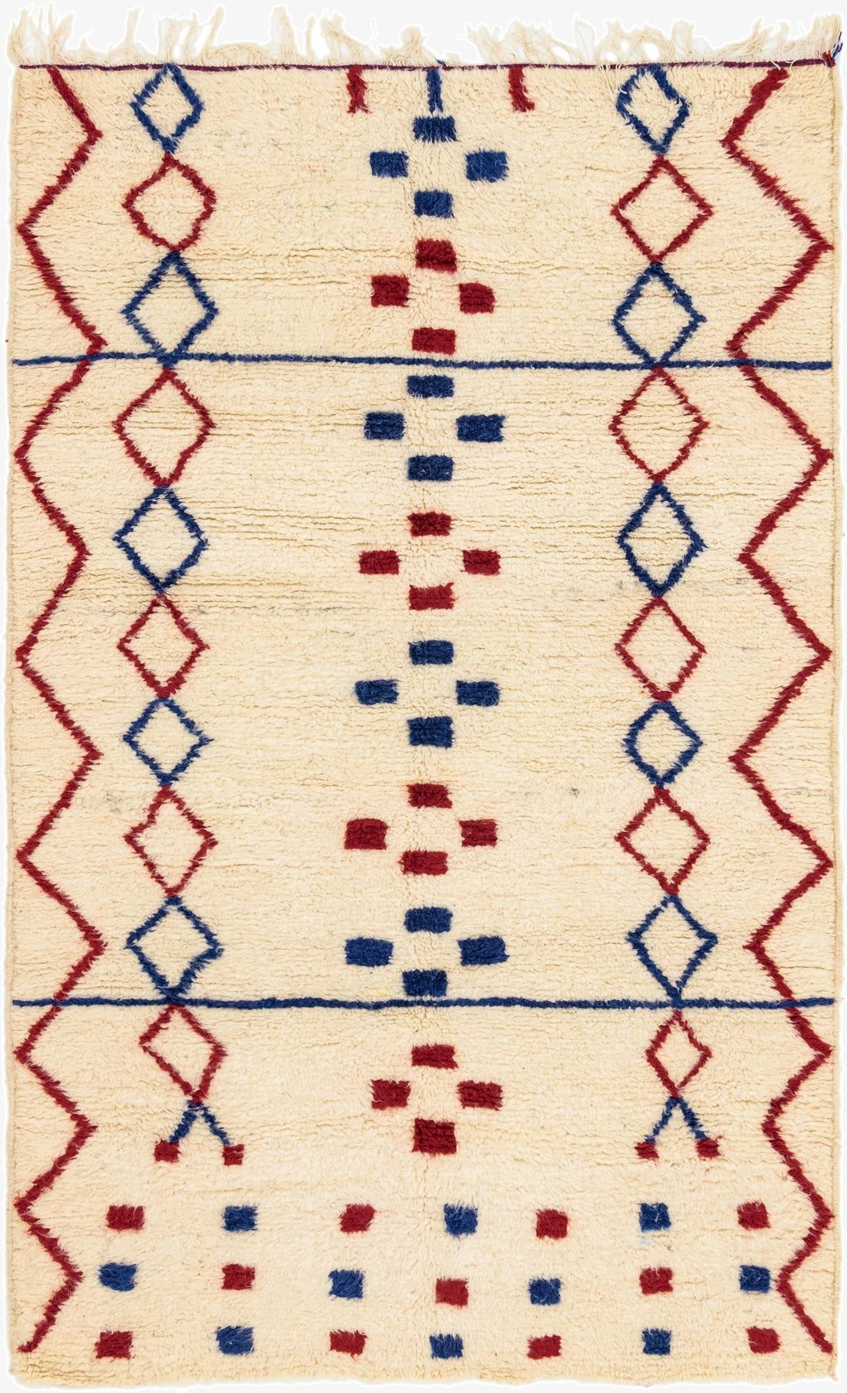  5' 1 x 8' 5  Hand Knotted Moroccan Wool Rug