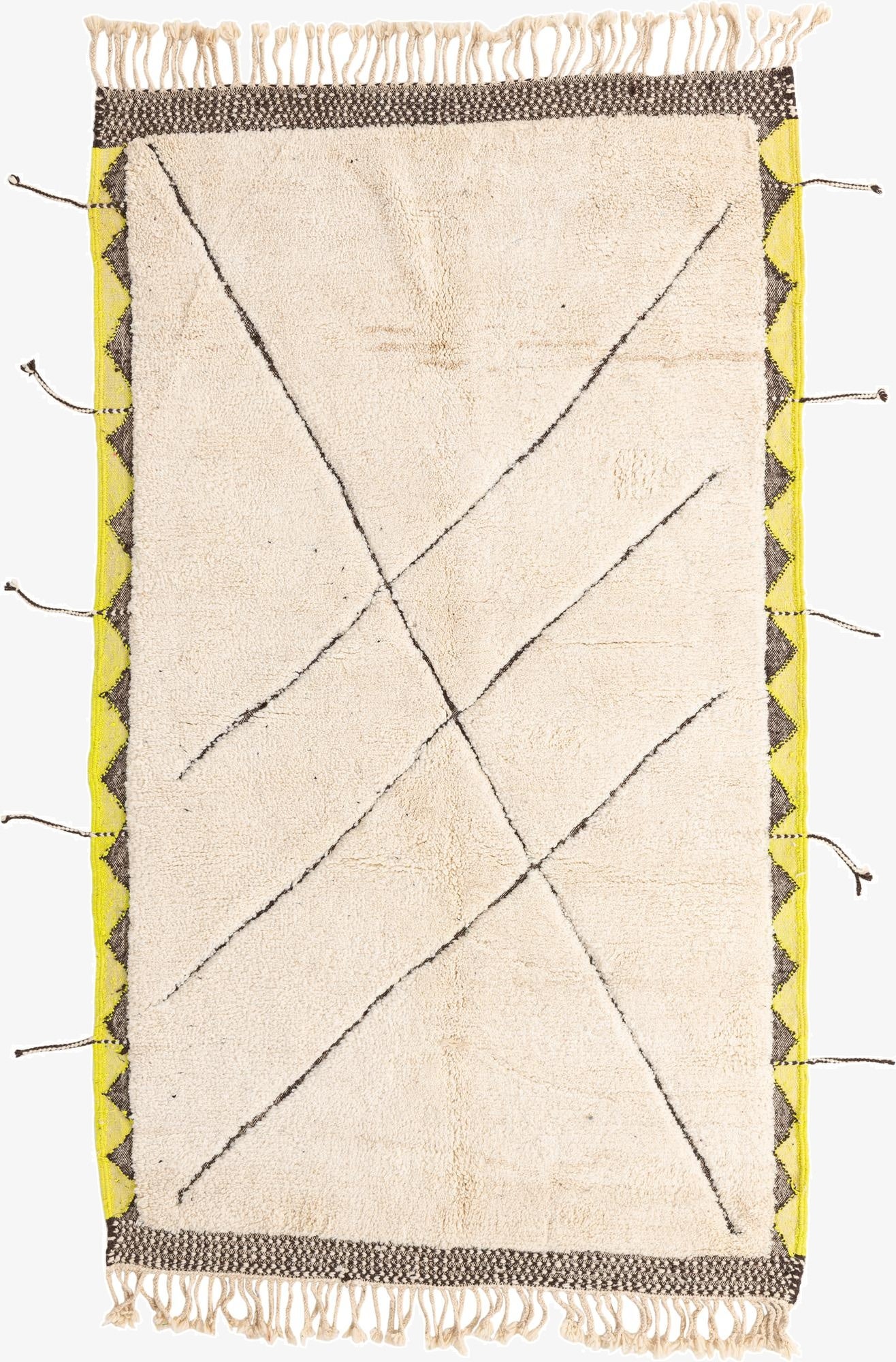  5' 4 x 9'  Hand Knotted Moroccan Wool Rug