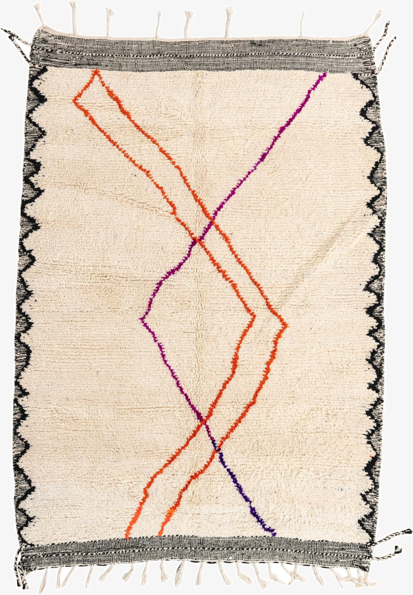  5' 4 x 7' 6  Hand Knotted Moroccan Wool Rug