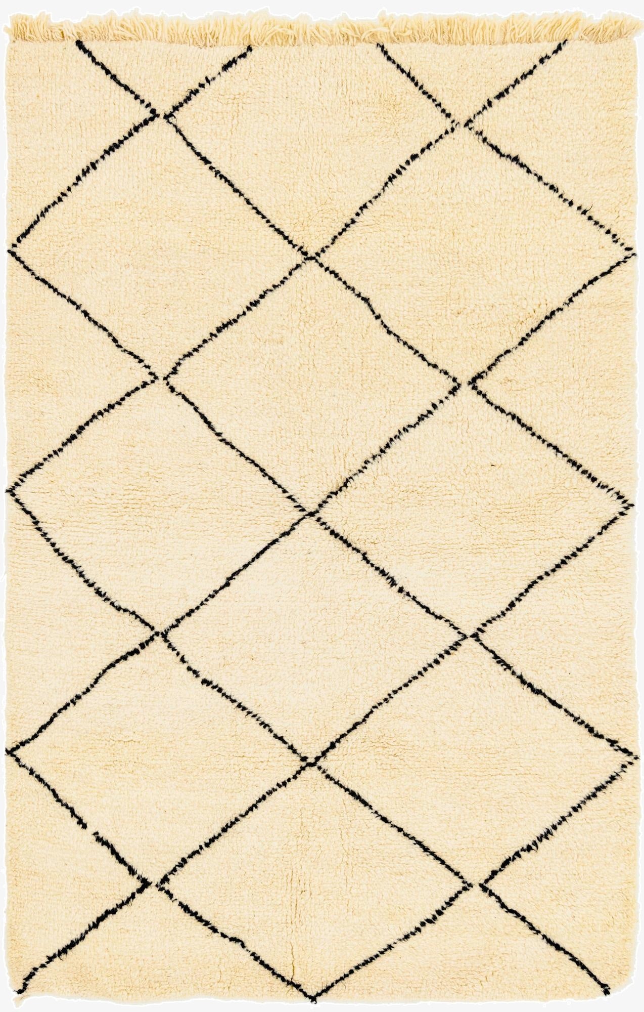  5' 2 x 8' 3  Hand Knotted Moroccan Wool Rug