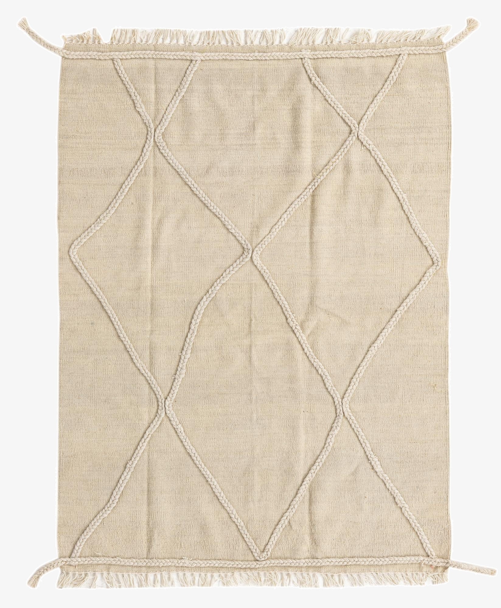  3' 5 x 4' 7  Hand Knotted Moroccan Wool Rug