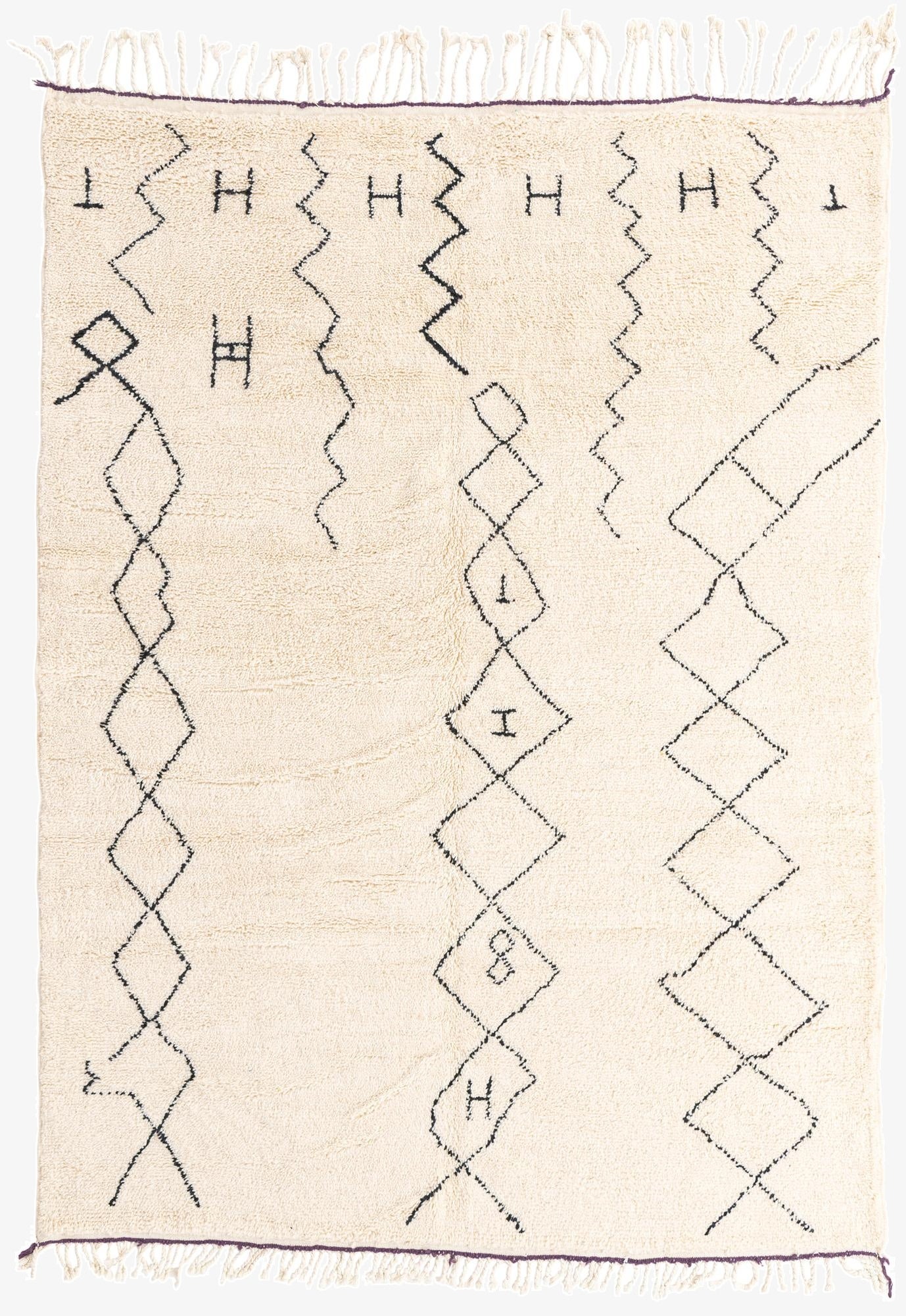  6' 9 x 9' 1  Hand Knotted Moroccan Wool Rug