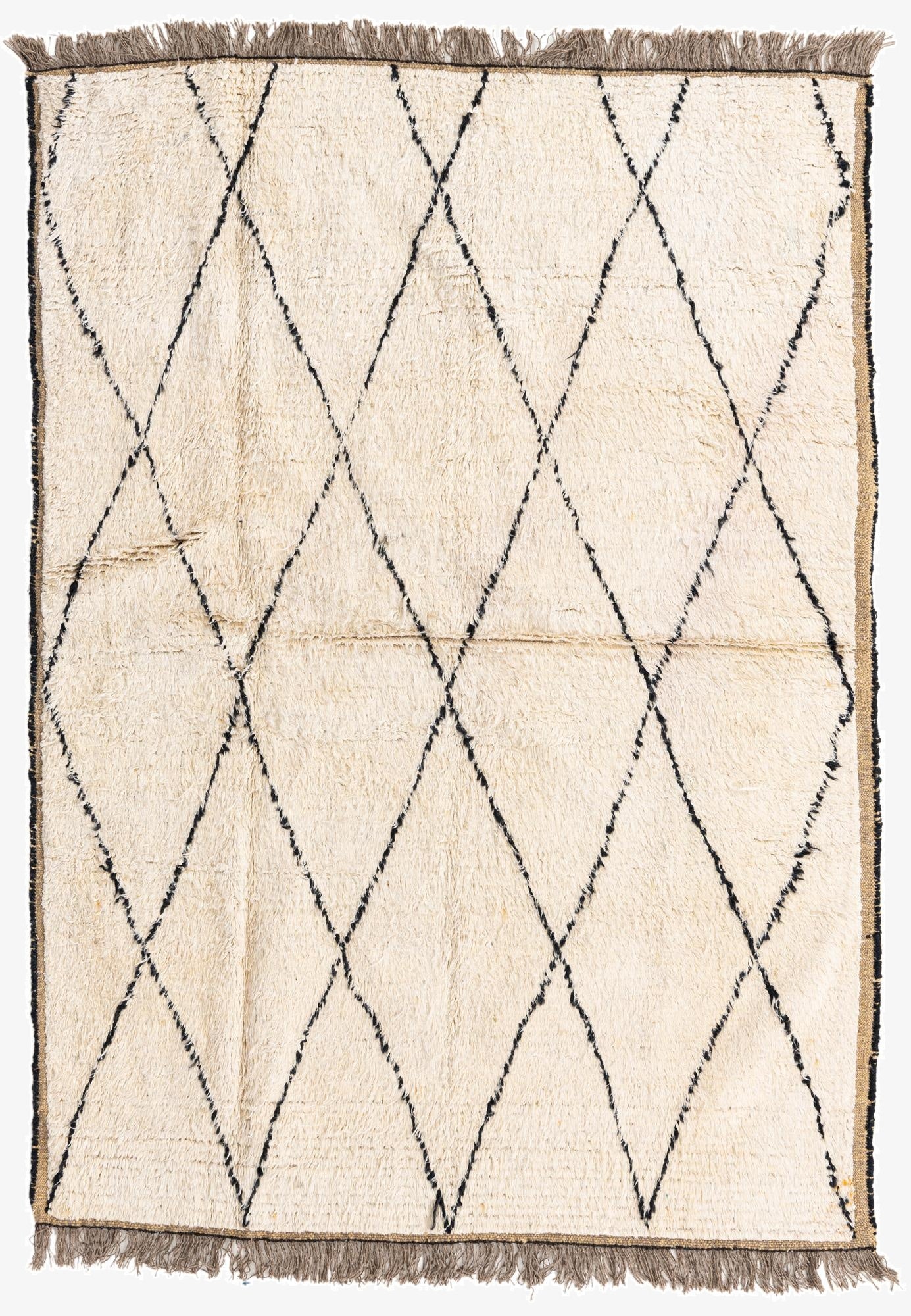  5' 1 x 8' 2  Hand Knotted Moroccan Wool Rug