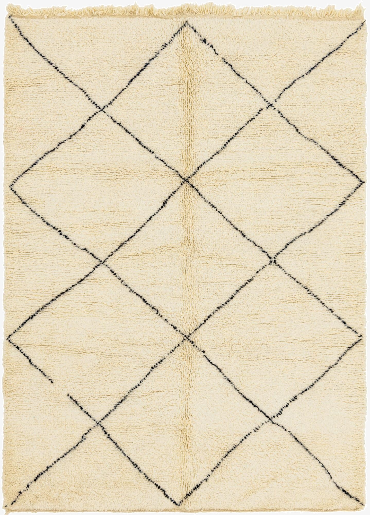  6' 6 x 9' 2  Hand Knotted Moroccan Wool Rug