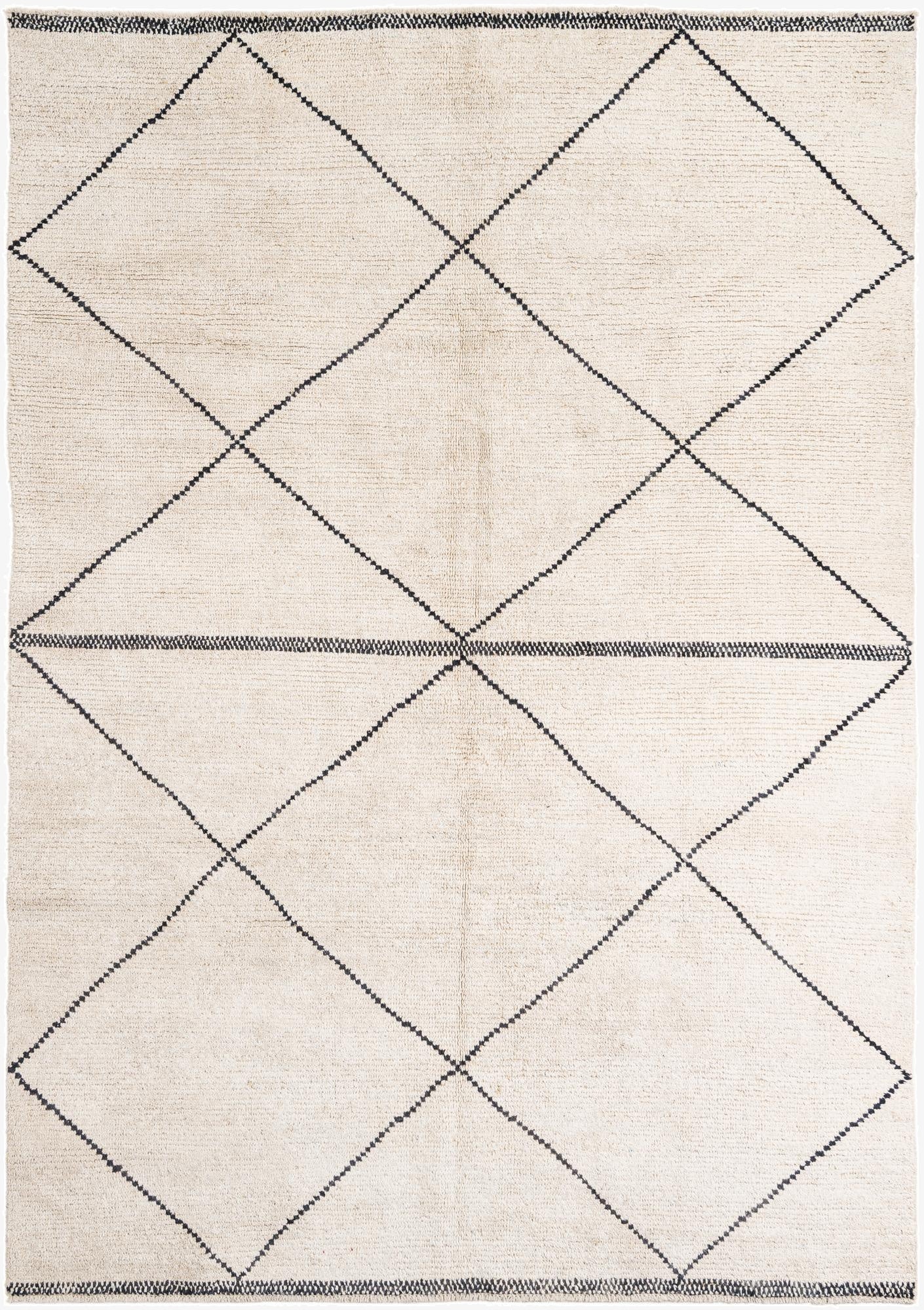  6' 5 x 9' 1  Hand Knotted Moroccan Wool Rug