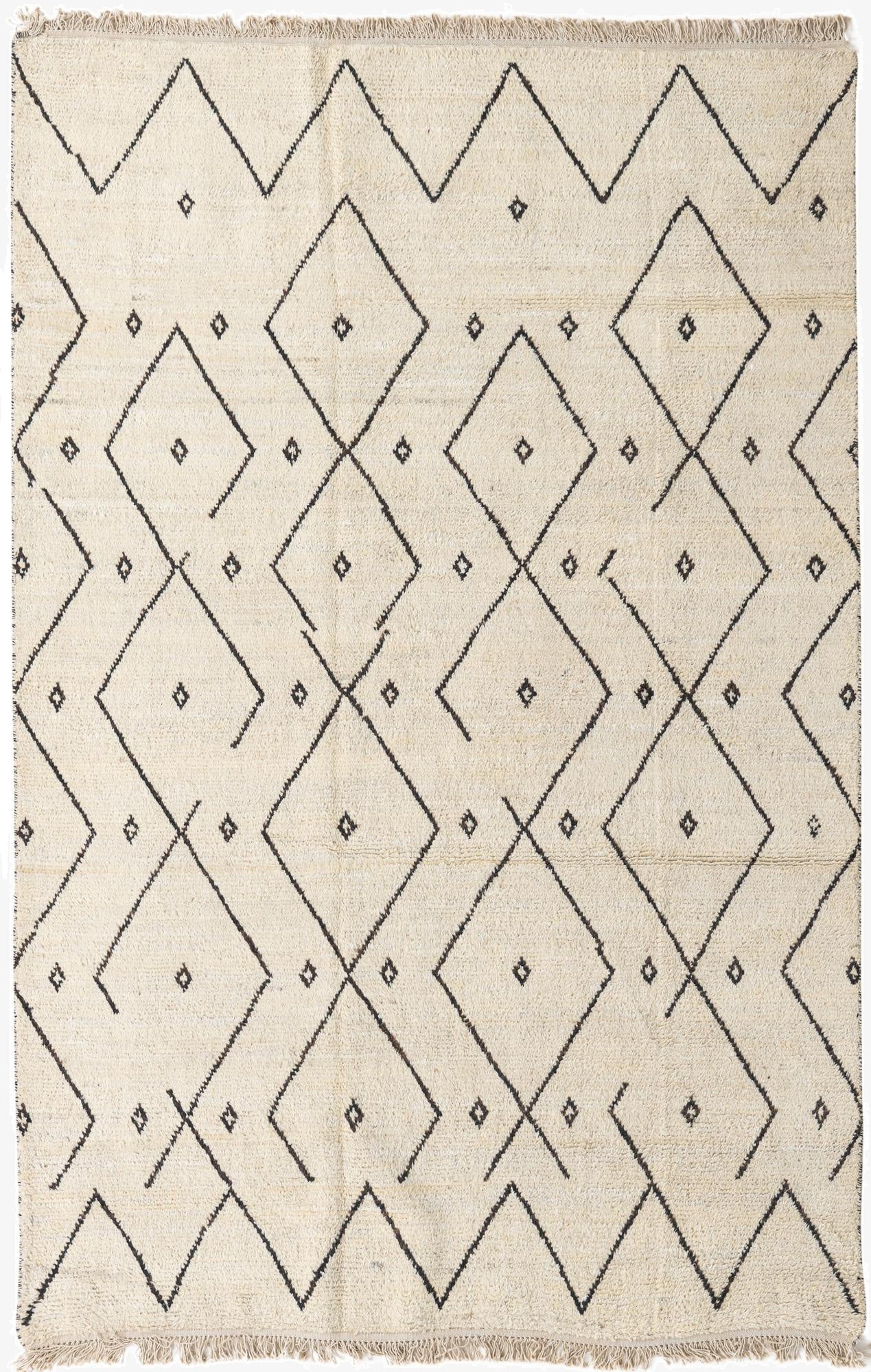  6' x 9' 3  Hand Knotted Moroccan Wool Rug