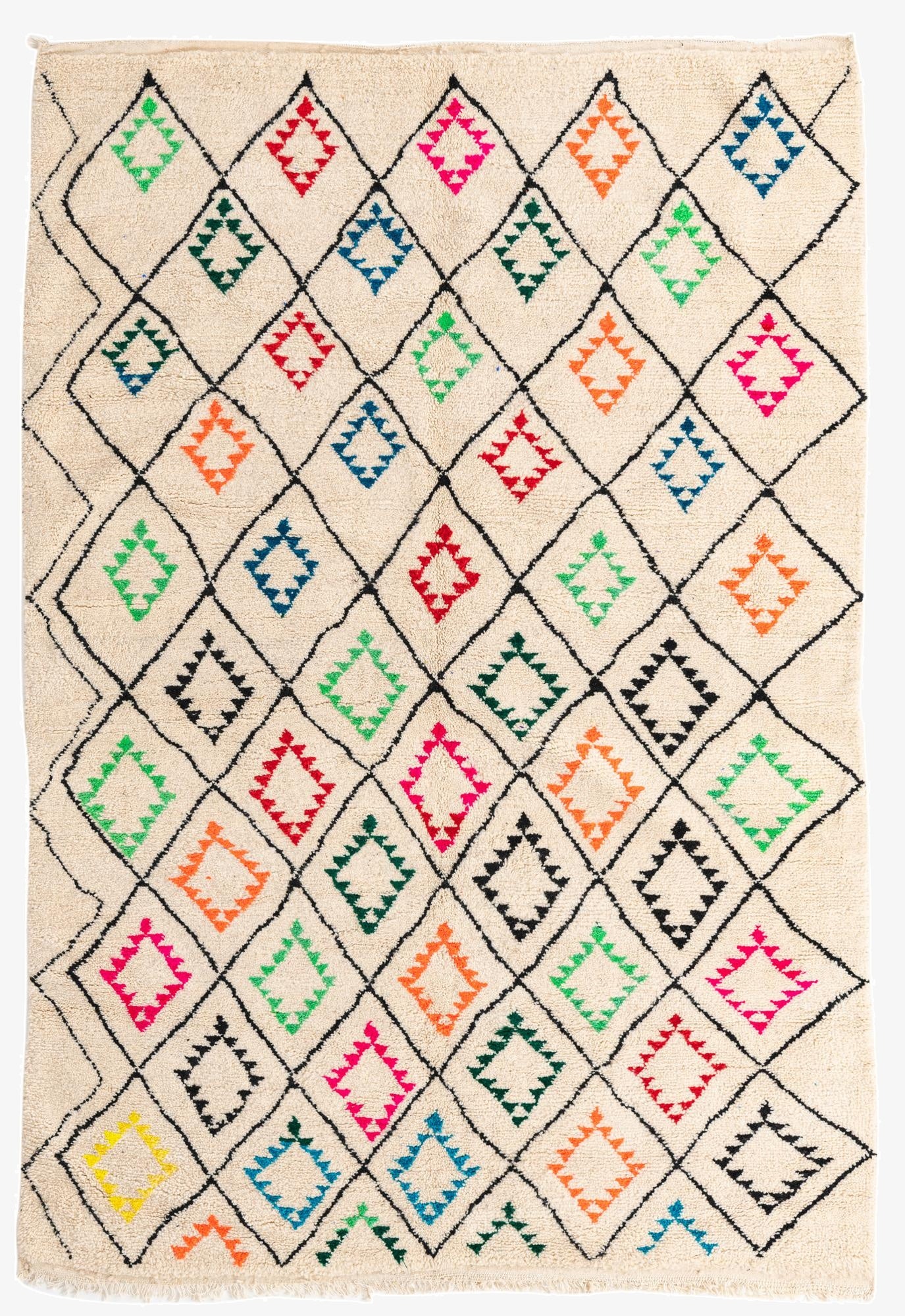  6' 5 x 9' 4  Hand Knotted Moroccan Wool Rug