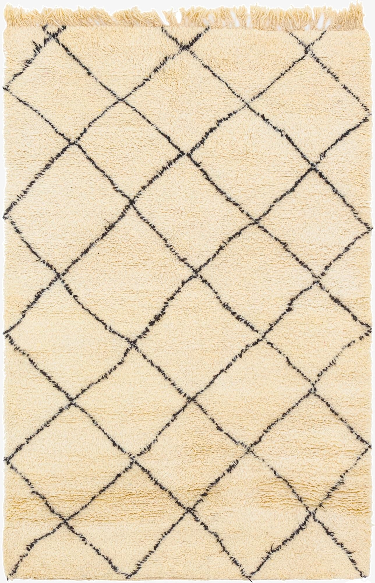  5' 2 x 8' 5  Hand Knotted Moroccan Wool Rug