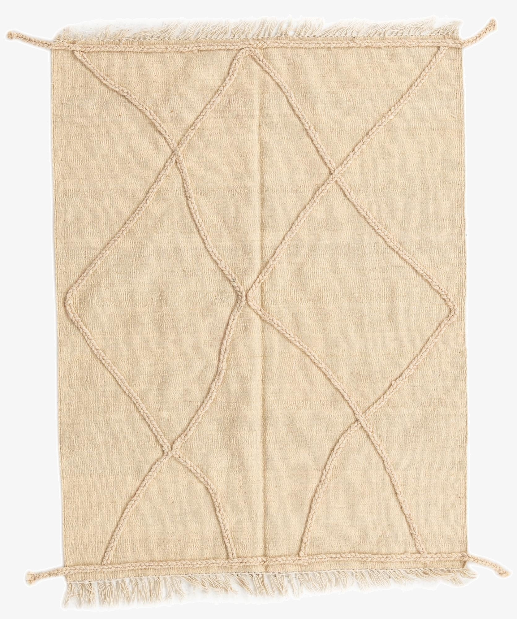  3' 8 x 4' 10  Hand Knotted Moroccan Wool Rug