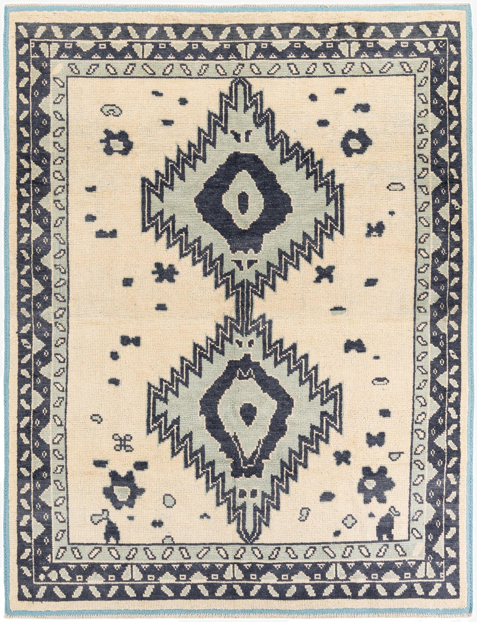  7' 9 x 10' 3  Hand Knotted Moroccan Wool Rug