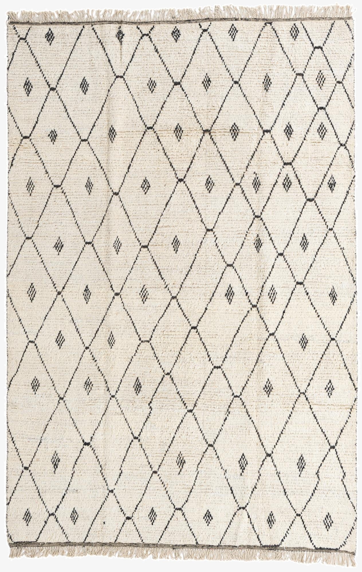  6' 2 x 9' 5  Hand Knotted Moroccan Wool Rug