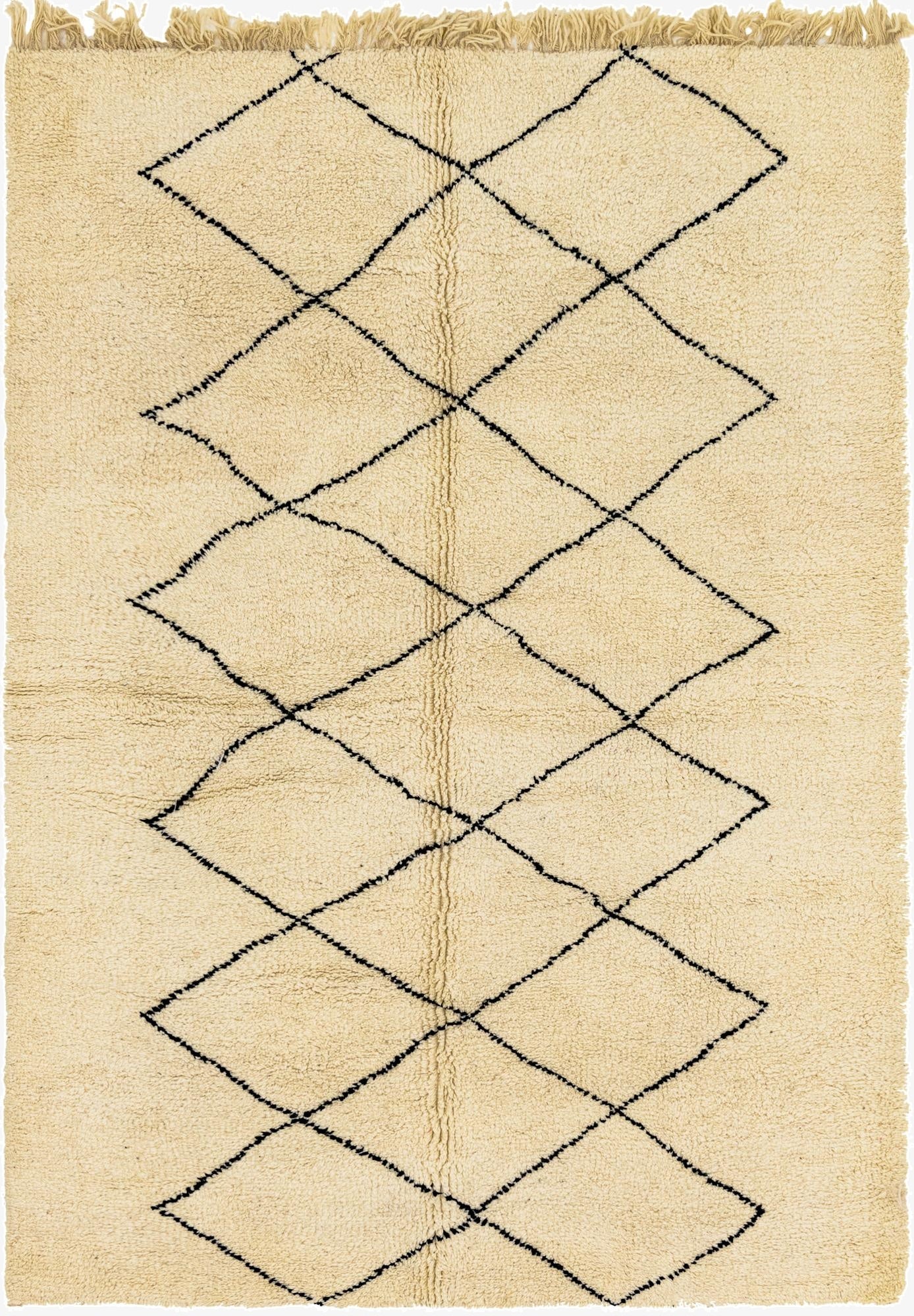  6' 7 x 10' 1  Hand Knotted Moroccan Wool Rug