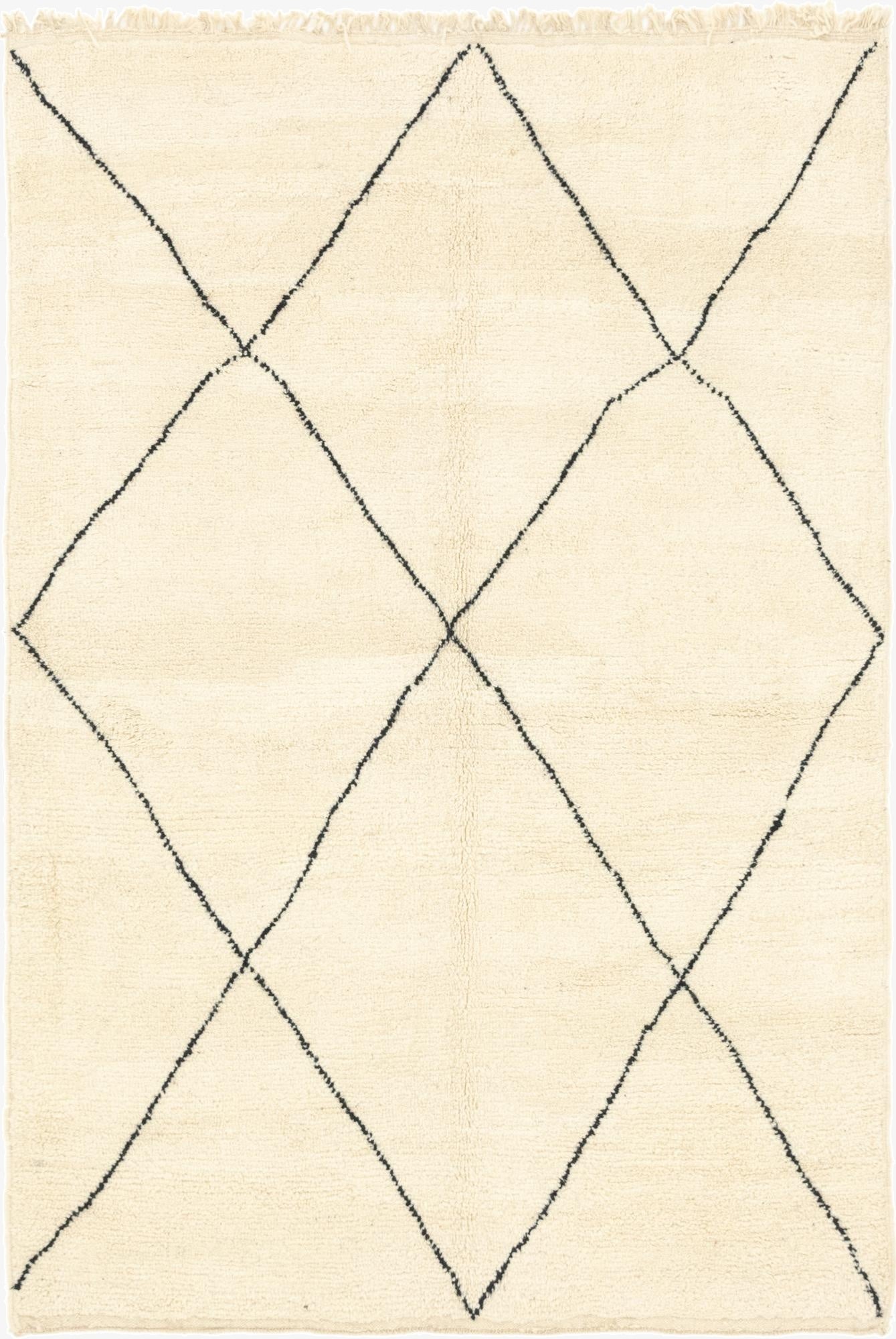  6' 8 x 9' 7  Hand Knotted Moroccan Wool Rug