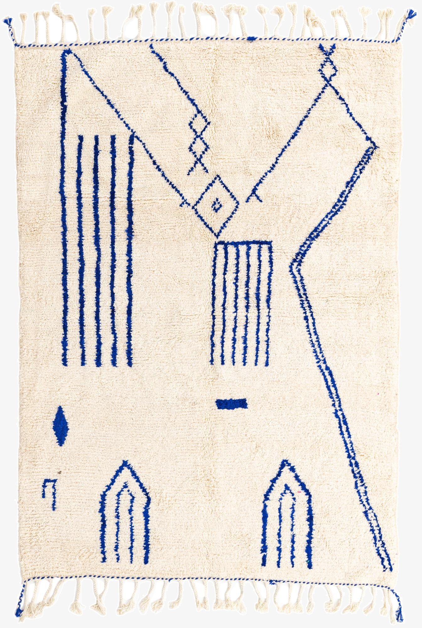  5' 5 x 7' 10  Hand Knotted Moroccan Wool Rug