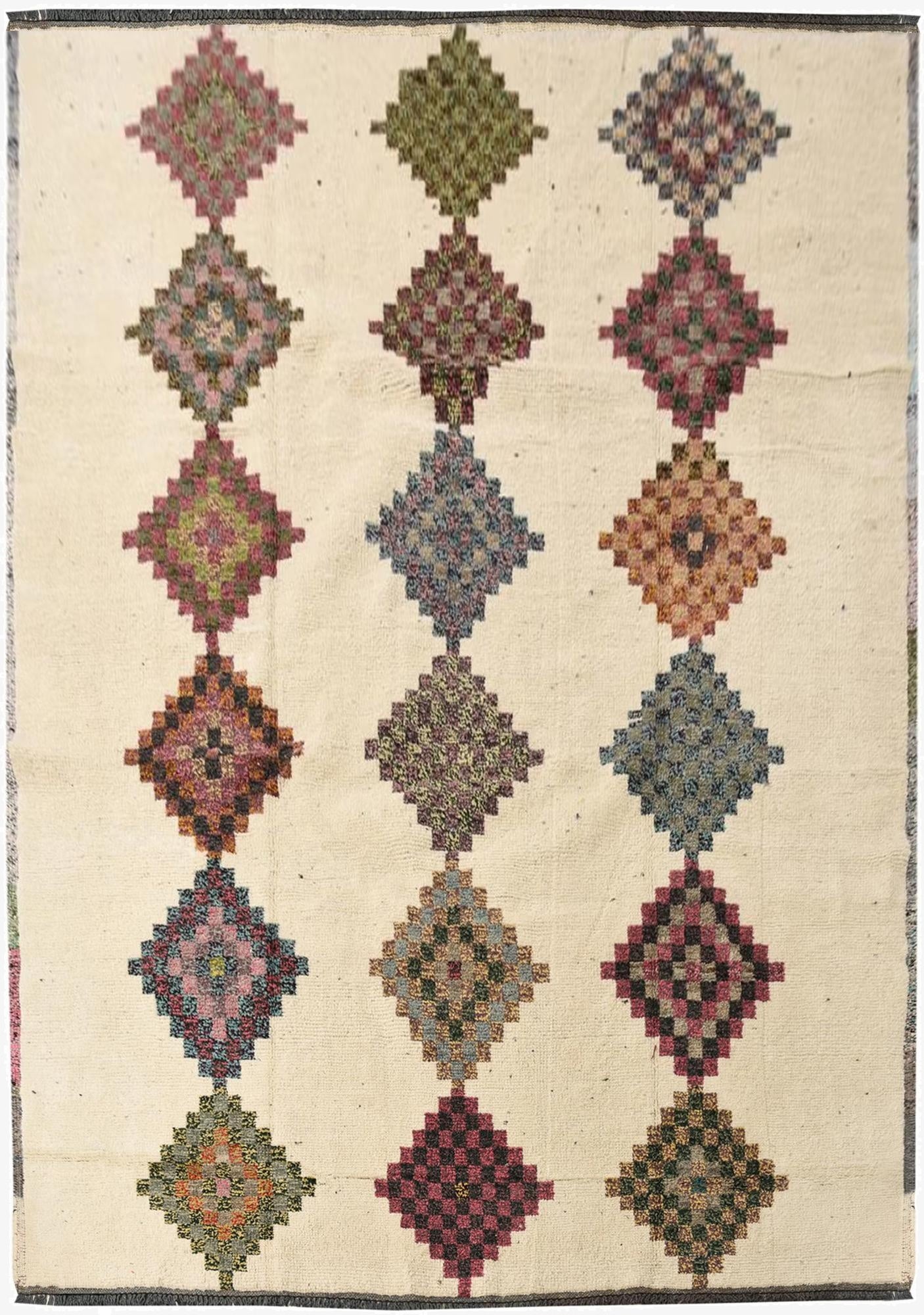  9' x 12' 8  Hand Knotted Moroccan Wool Rug