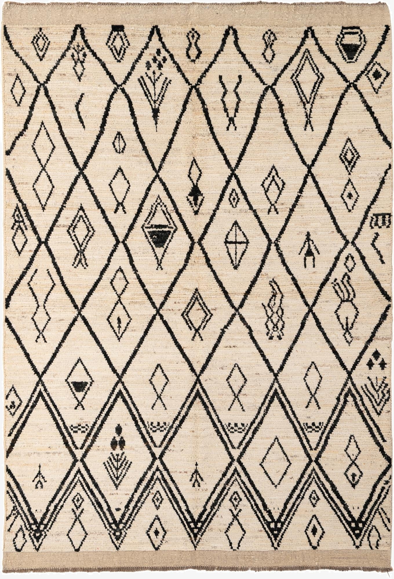 5' 10 x 8' 5  Hand Knotted Moroccan Wool Rug