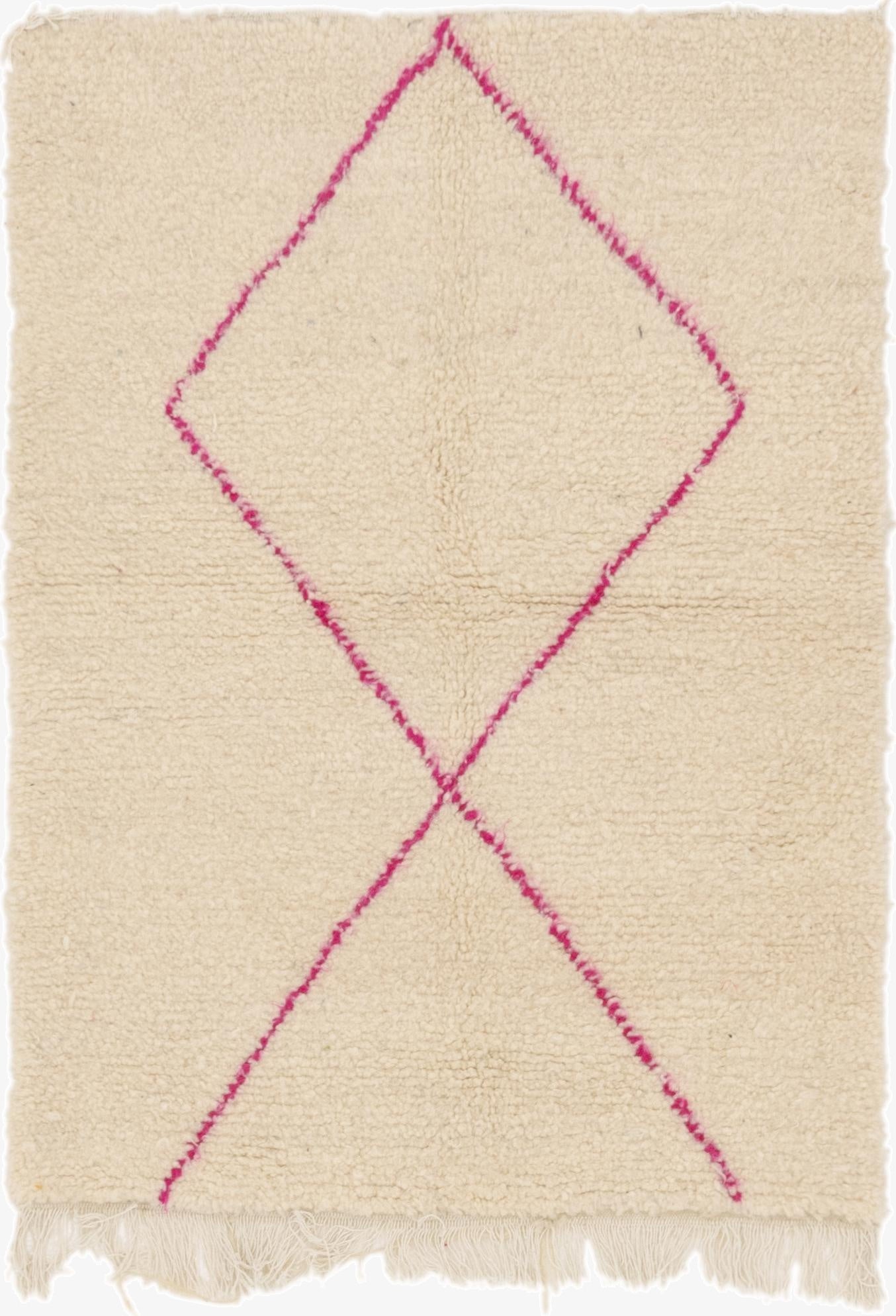  3' 5 x 4' 7  Hand Knotted Moroccan Wool Rug