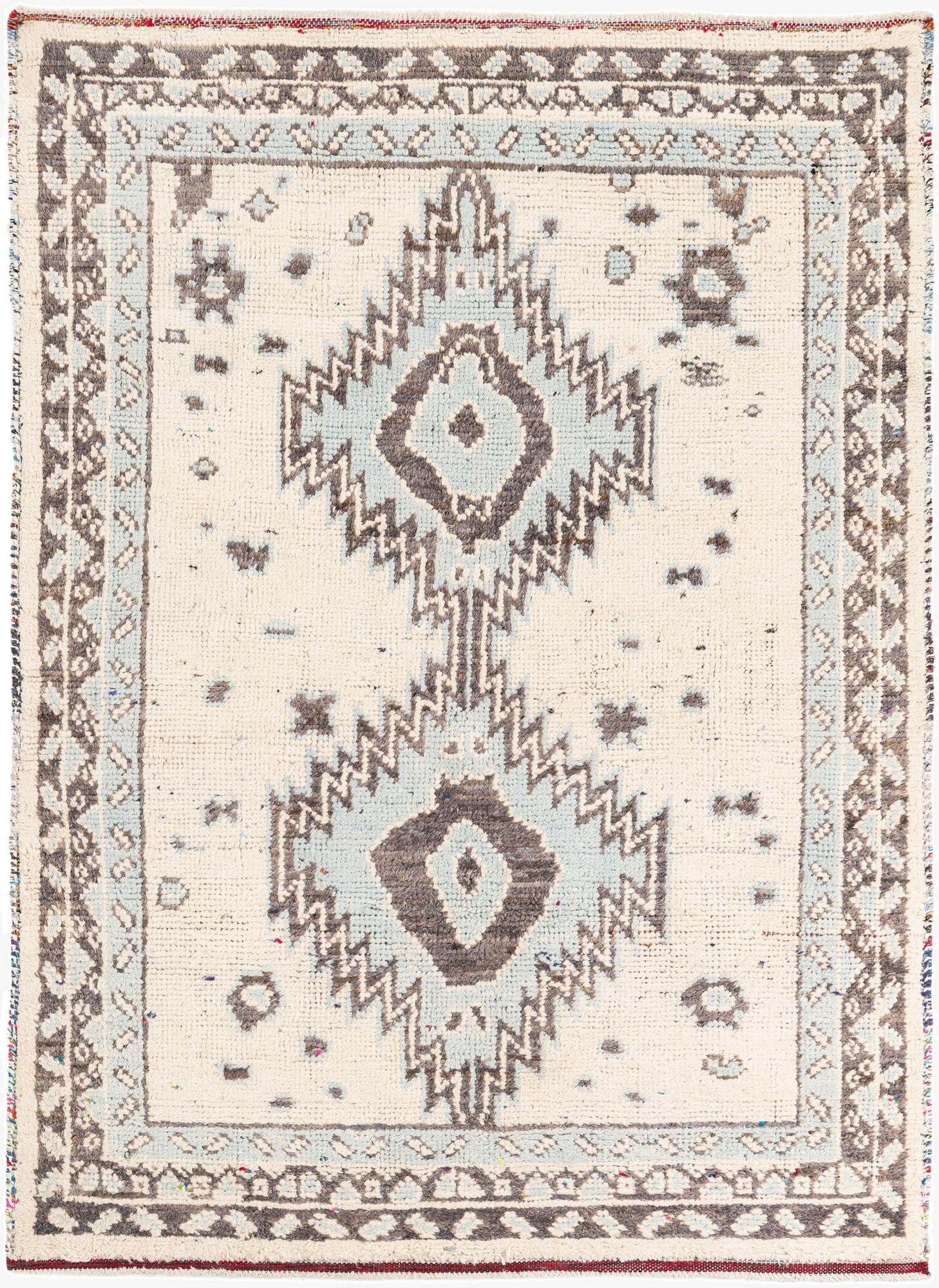  5' 4 x 7' 2  Hand Knotted Moroccan Wool Rug