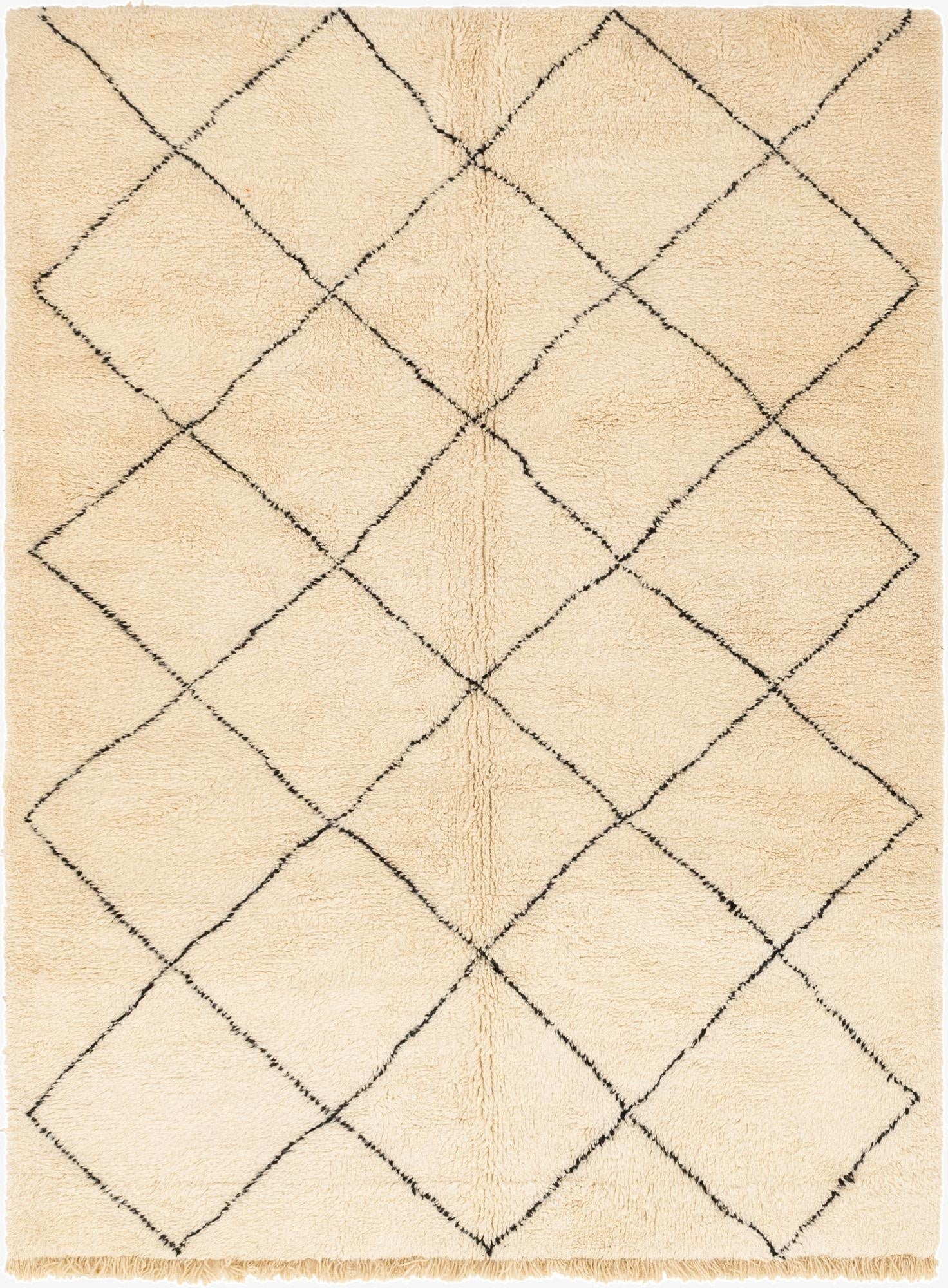  7' 1 x 9' 10  Hand Knotted Moroccan Wool Rug