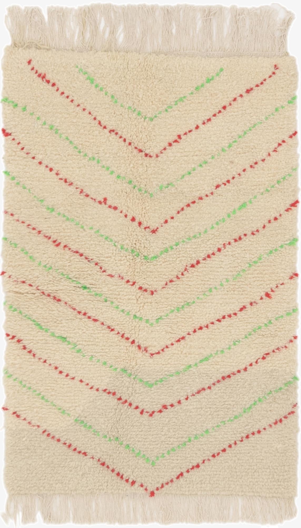  3' 2 x 4' 10  Hand Knotted Moroccan Wool Rug