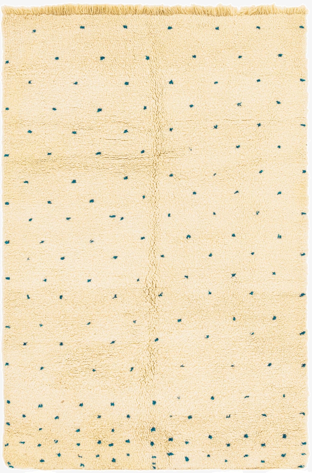  5' 4 x 8' 4  Hand Knotted Moroccan Wool Rug