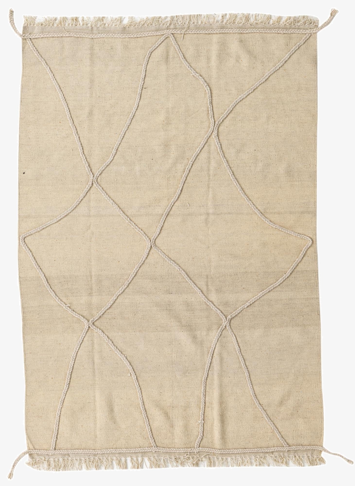  4' 4 x 6' 3  Hand Knotted Moroccan Wool Rug