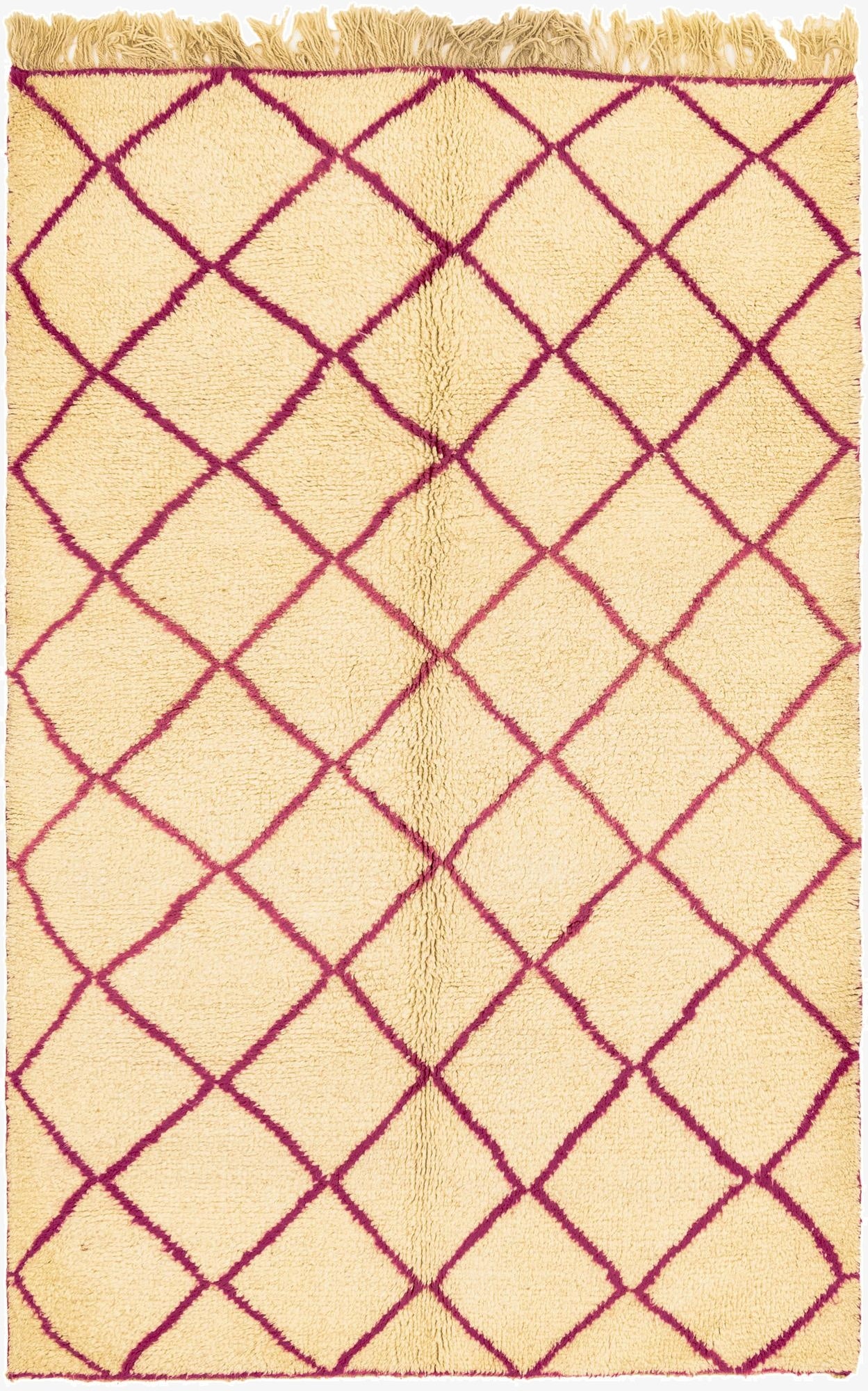  5' 6 x 8' 6  Hand Knotted Moroccan Wool Rug