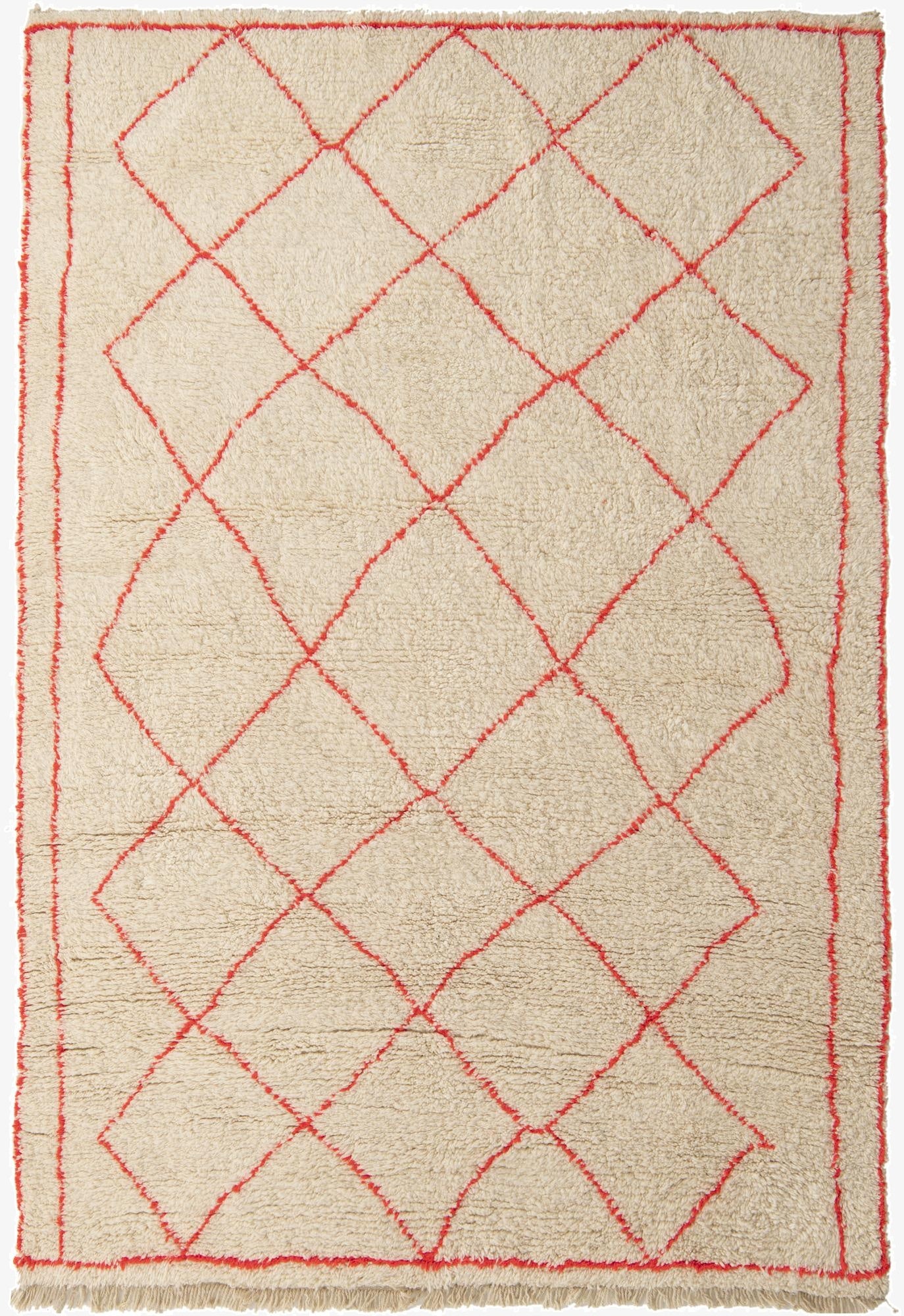  6' 5 x 9' 8  Hand Knotted Moroccan Wool Rug