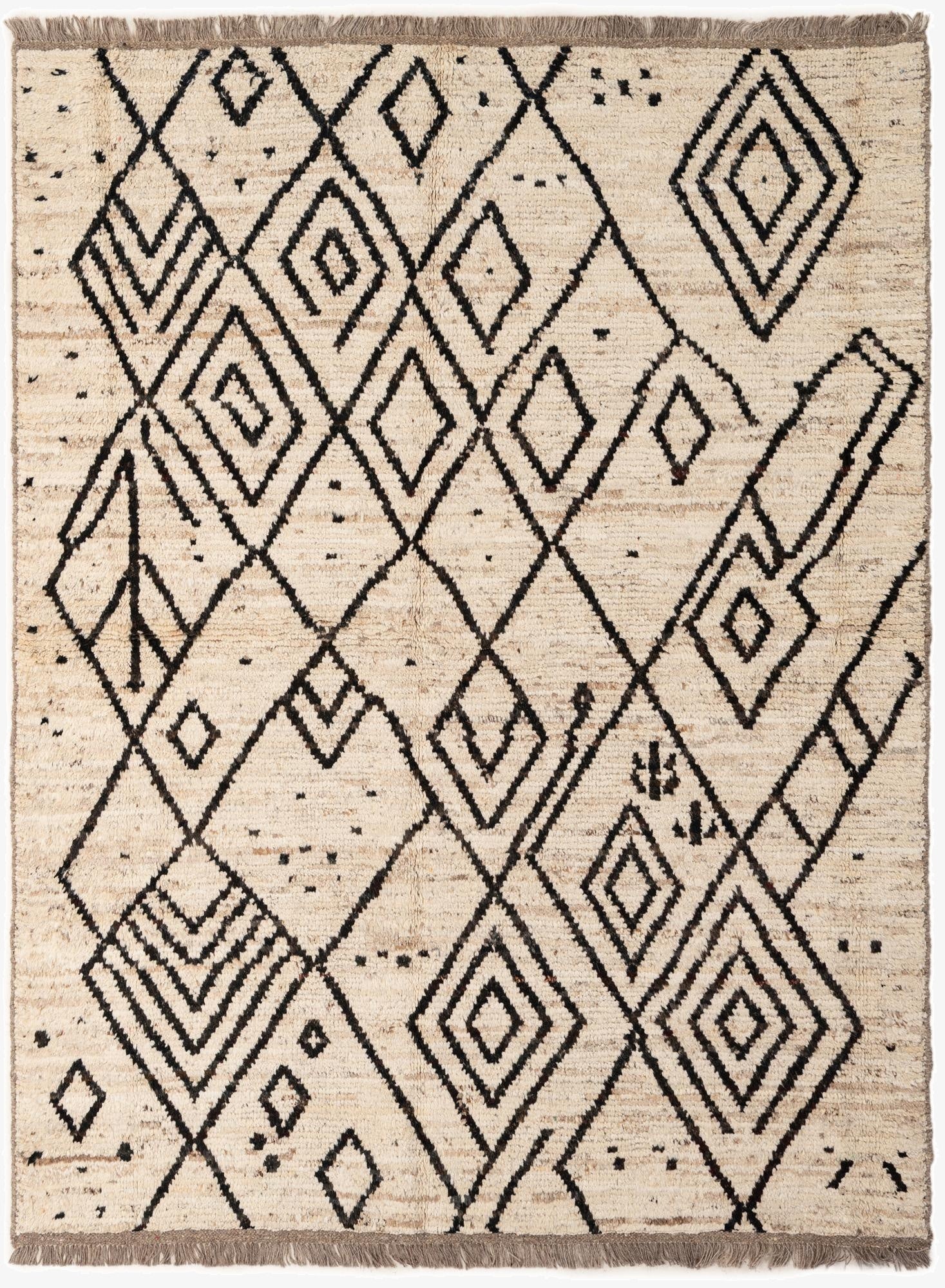  5' 11 x 7' 9  Hand Knotted Moroccan Wool Rug