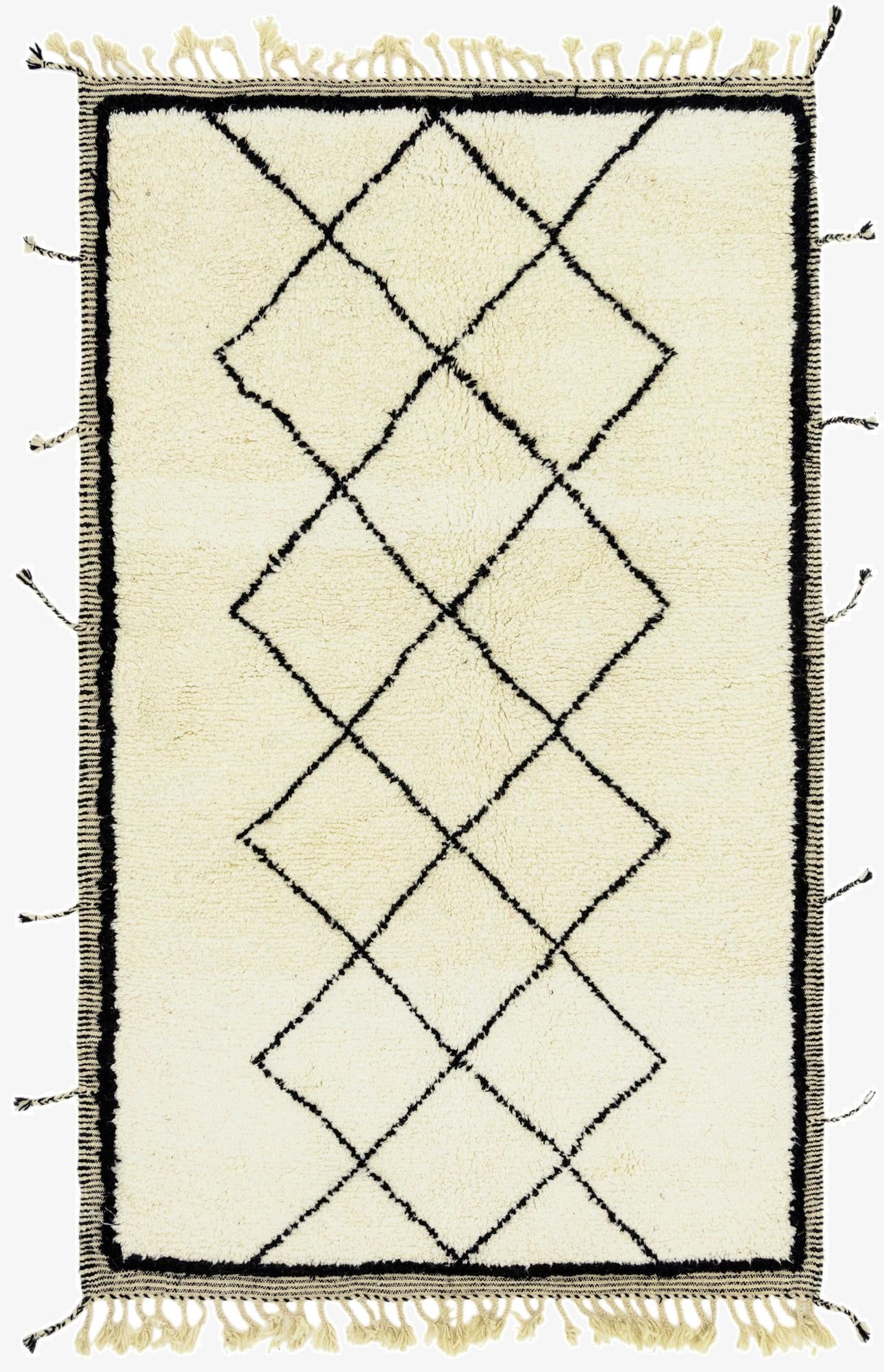  5' 6 x 8' 9  Hand Knotted Moroccan Wool Rug