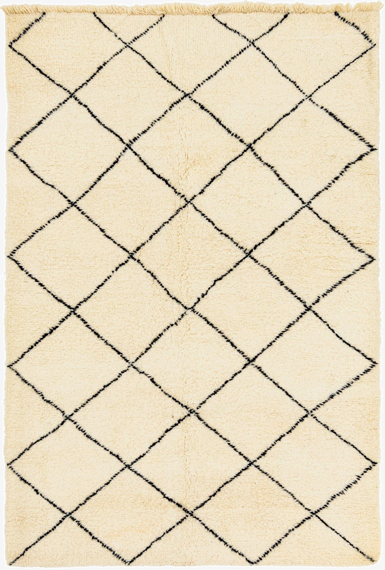  5' 4 x 8' 5  Hand Knotted Moroccan Wool Rug