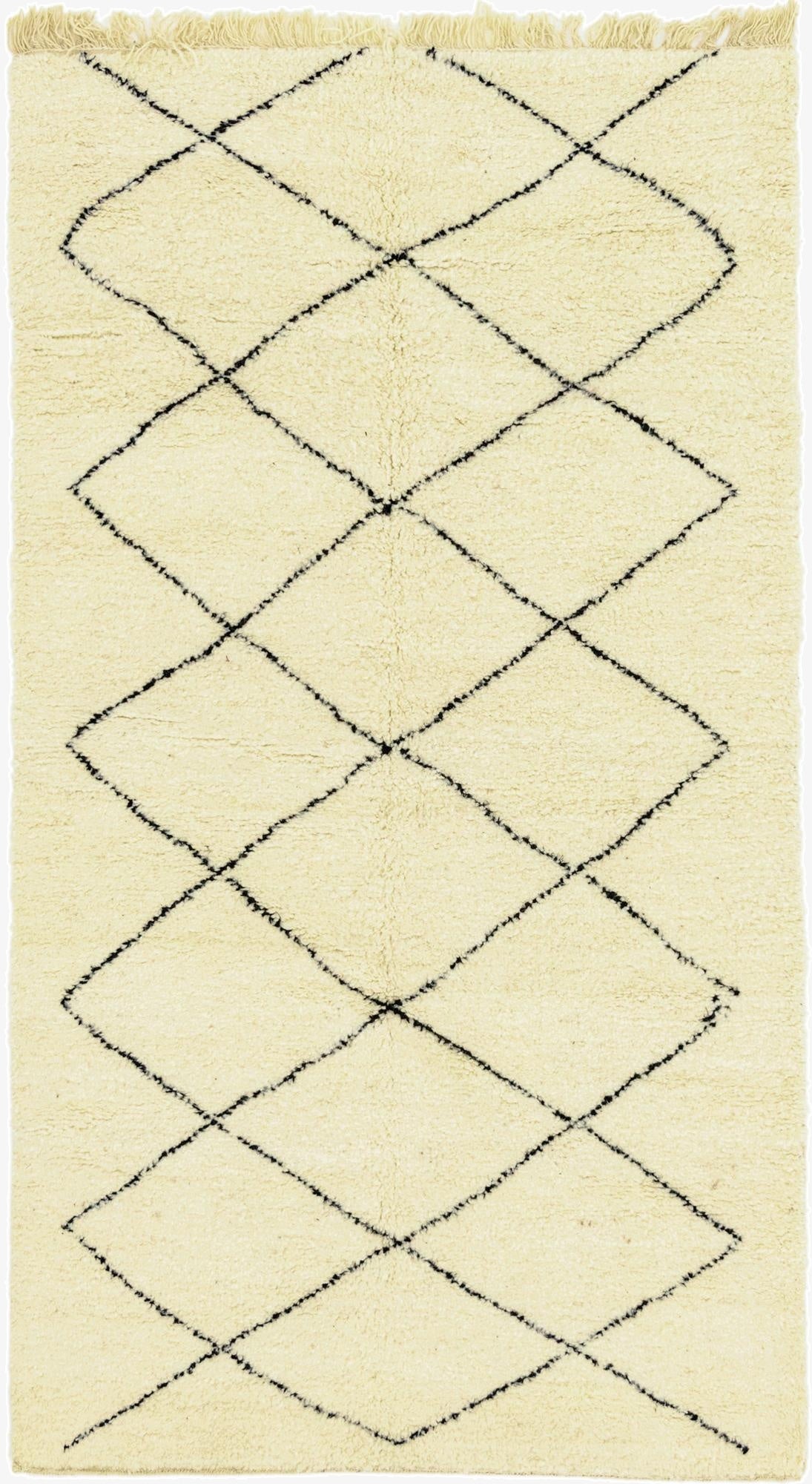  4' 9 x 8' 9  Hand Knotted Moroccan Wool Rug