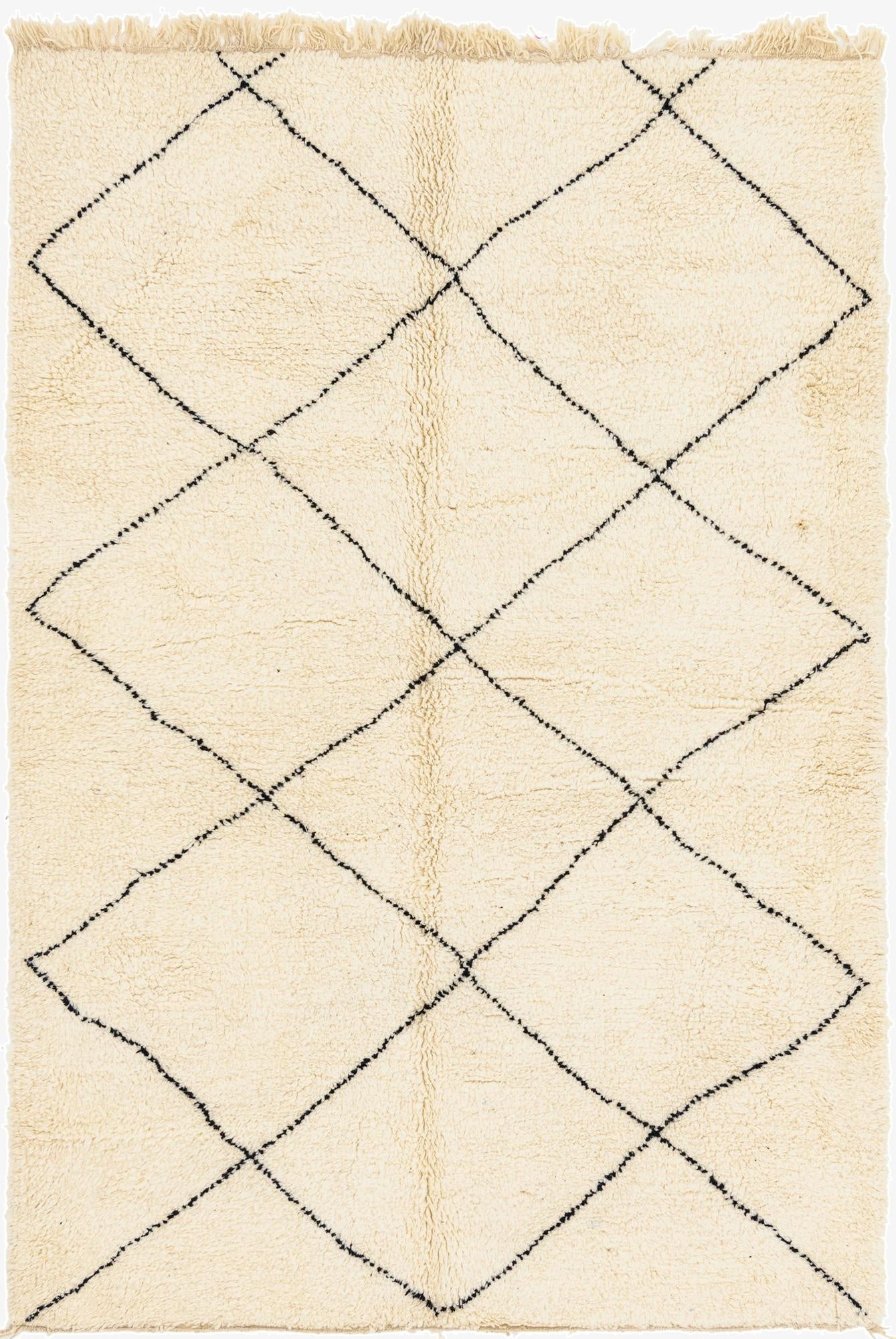  6' 9 x 10' 2  Hand Knotted Moroccan Wool Rug