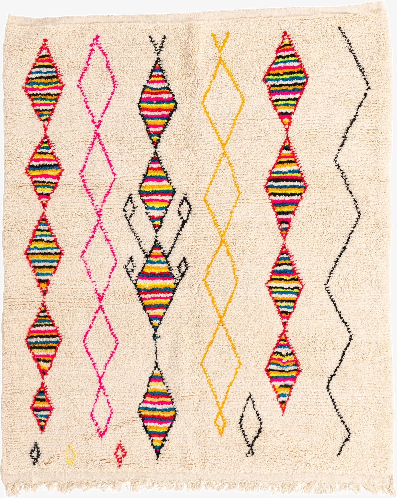  5' 2 x 6' 3  Hand Knotted Moroccan Wool Rug