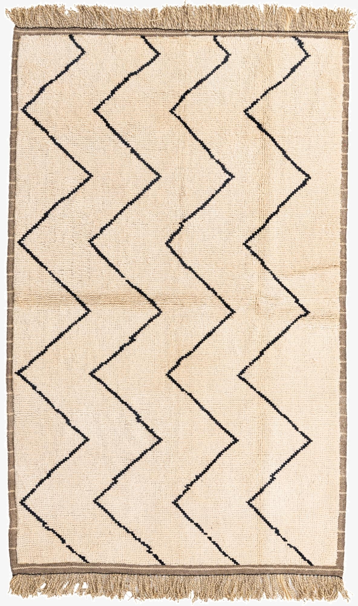  5' 3 x 8' 5  Hand Knotted Moroccan Wool Rug