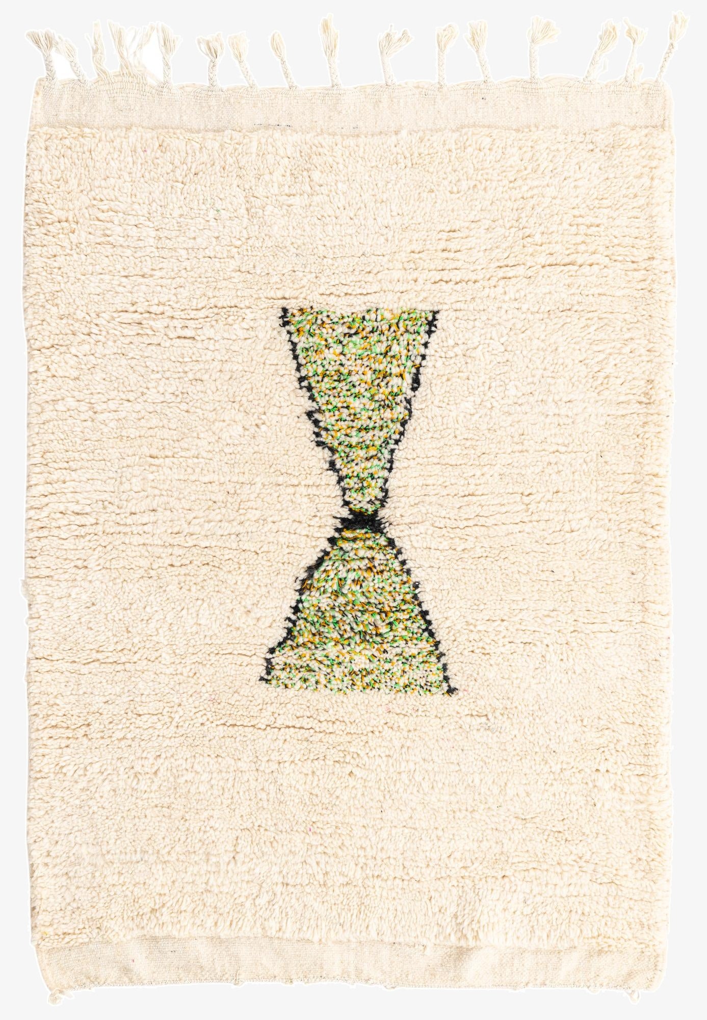  3' 5 x 4' 9  Hand Knotted Moroccan Wool Rug