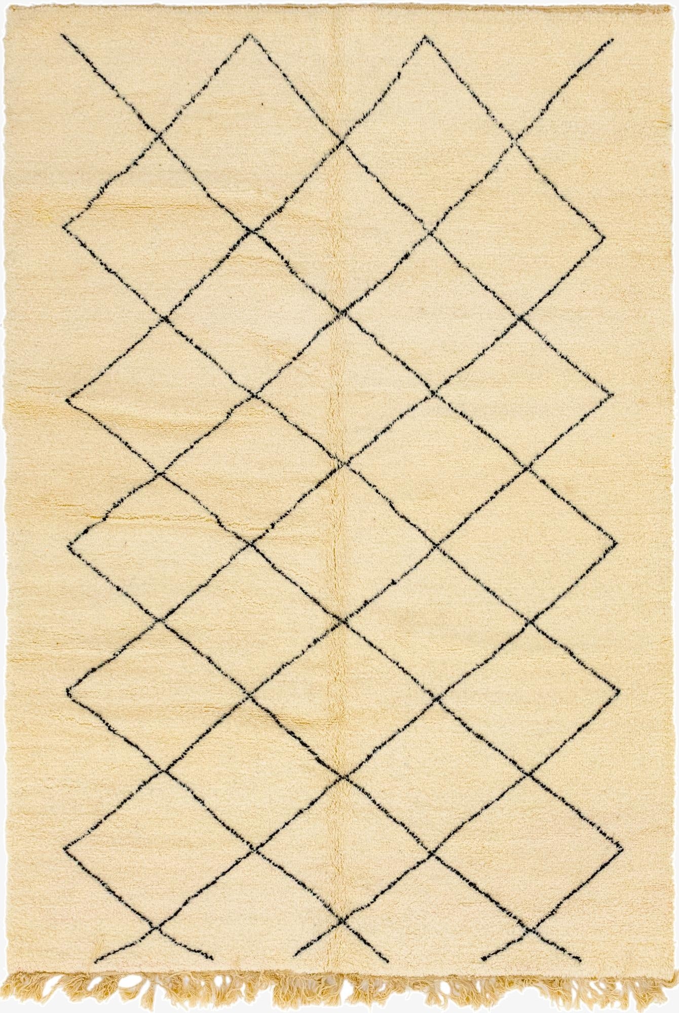  6' 9 x 9' 9  Hand Knotted Moroccan Wool Rug