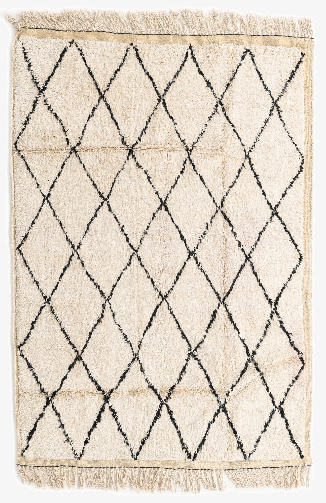  5' 3 x 7' 5  Hand Knotted Moroccan Wool Rug