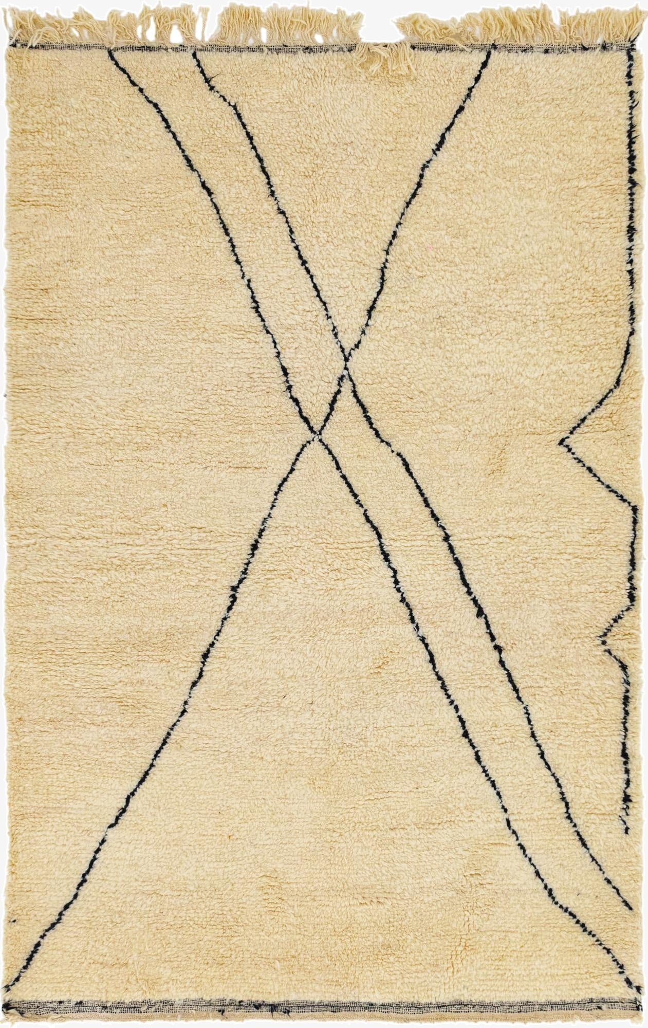  5' 4 x 8' 2  Hand Knotted Moroccan Wool Rug