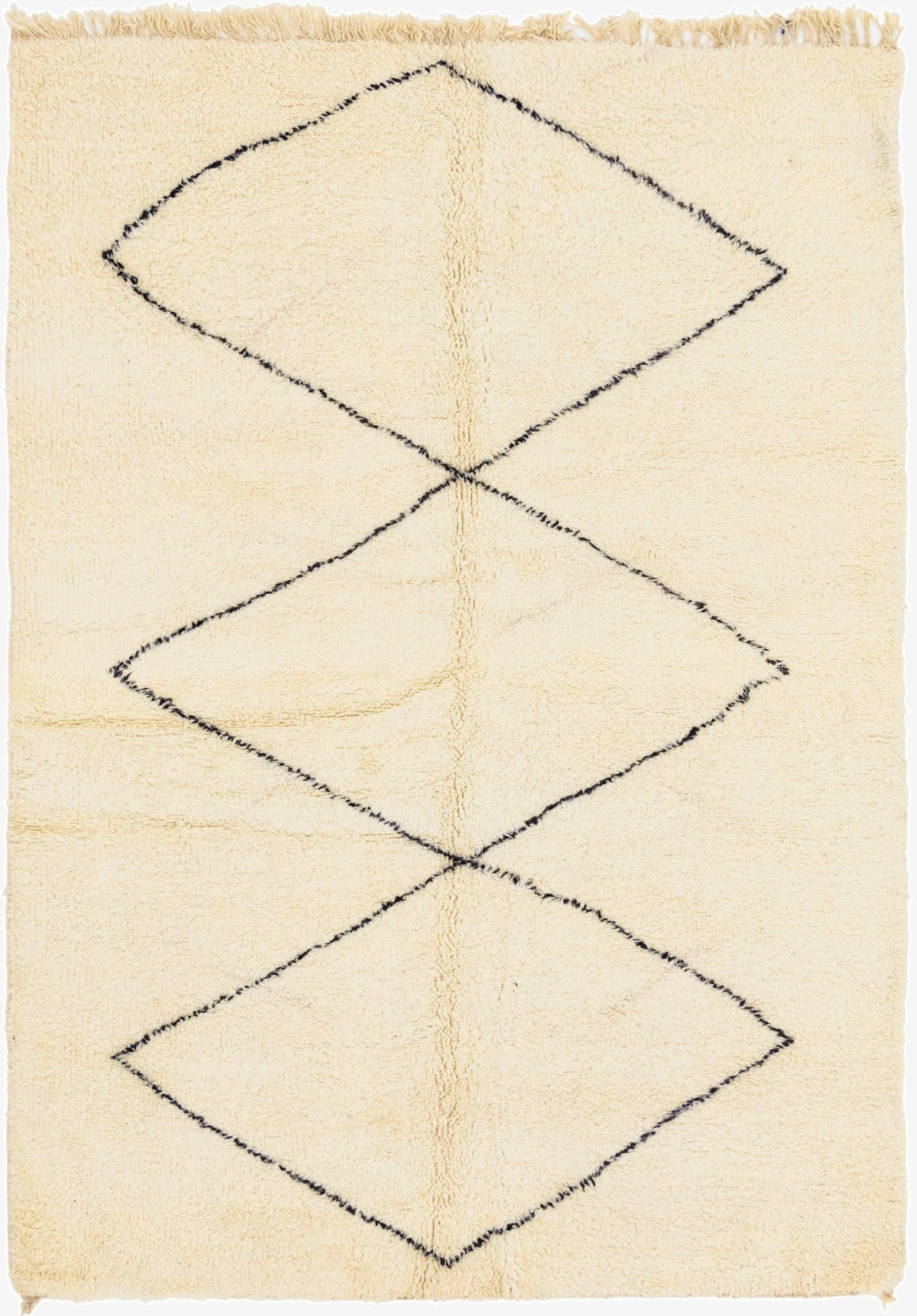  6' 8 x 10' 2  Hand Knotted Moroccan Wool Rug