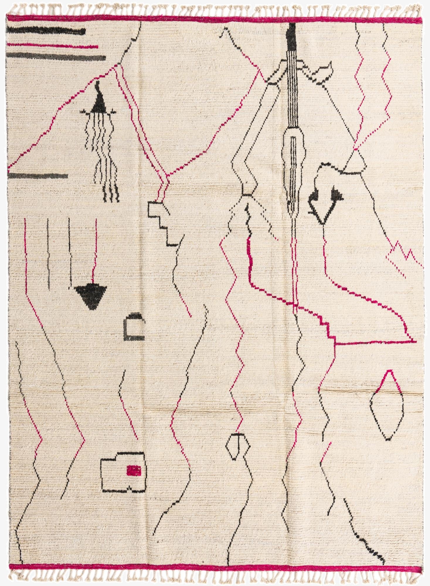  8' 2 x 10' 7  Hand Knotted Moroccan Wool Rug