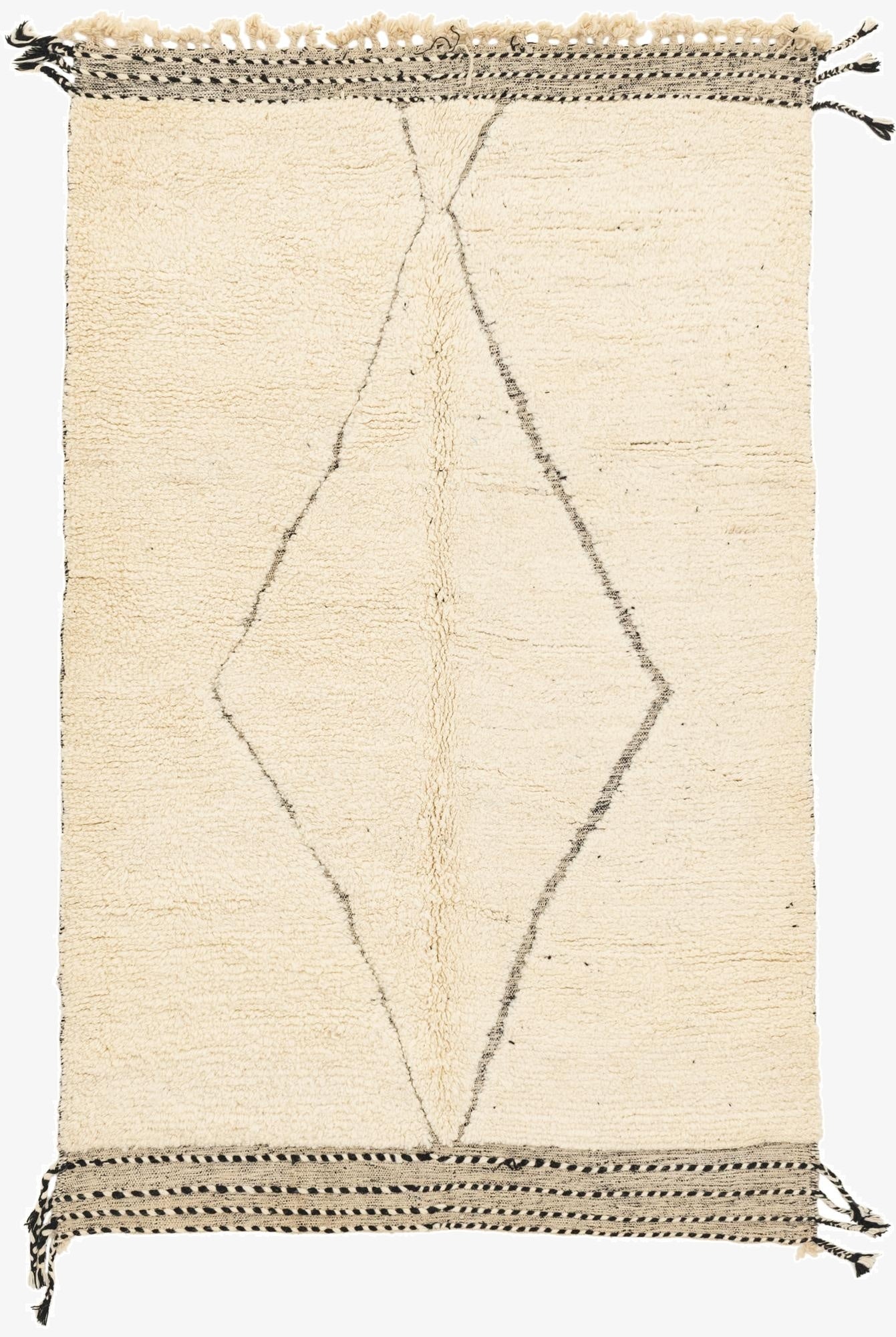  5' 7 x 8' 2  Hand Knotted Moroccan Wool Rug