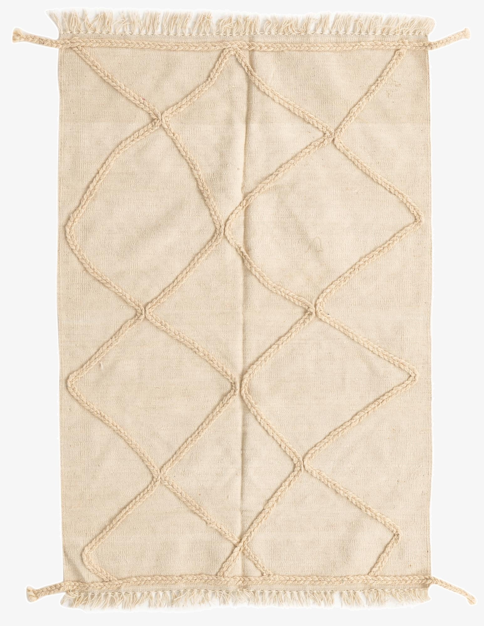  3' 4 x 5'  Hand Knotted Moroccan Wool Rug