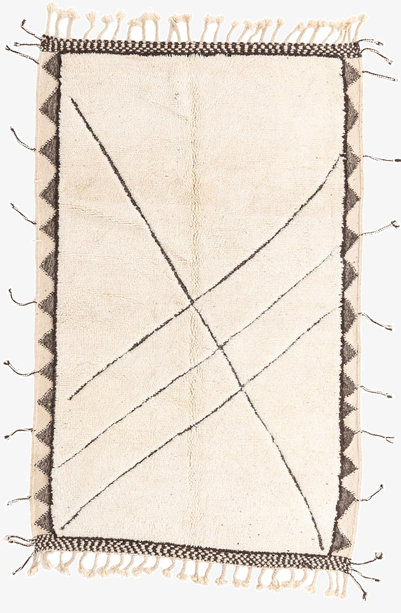  5' 5 x 8' 7  Hand Knotted Moroccan Wool Rug