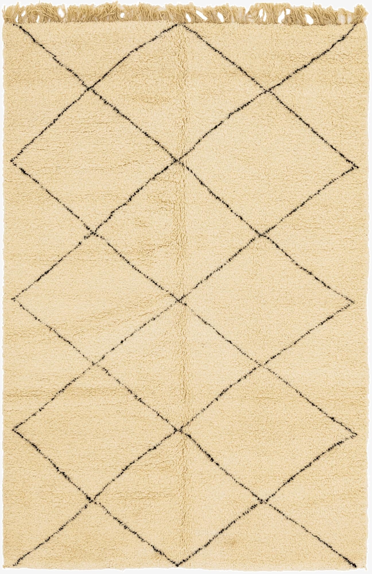  6' 8 x 10' 2  Hand Knotted Moroccan Wool Rug